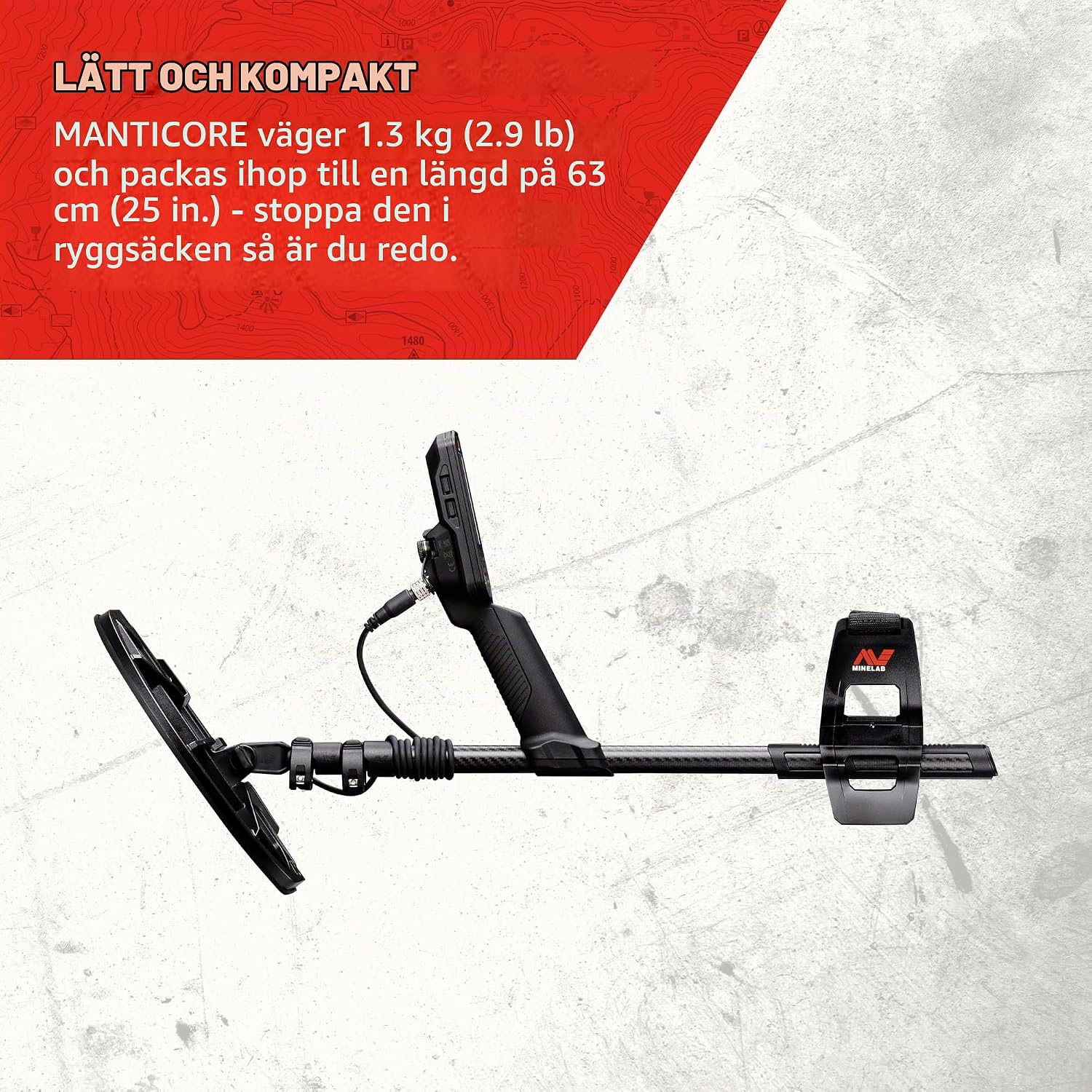 Detalle de Minelab MANTICORE metalldetektor med Multi-IQ+ och avancerad målidentifiering