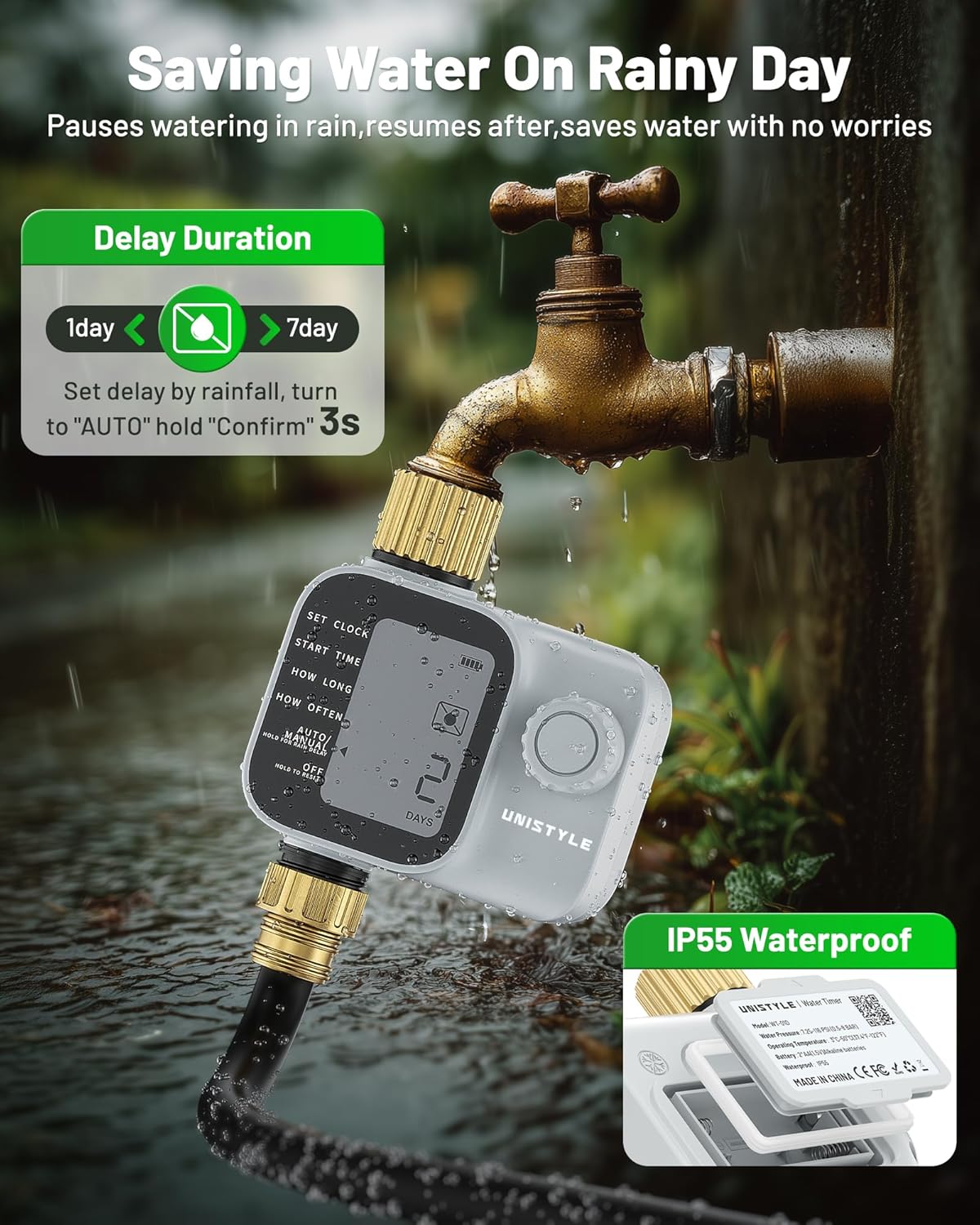 Thumbnail 5 de [2026 All-New] Water Timer by Unistyle: Brass Inlet Hose Timer for Irrigation