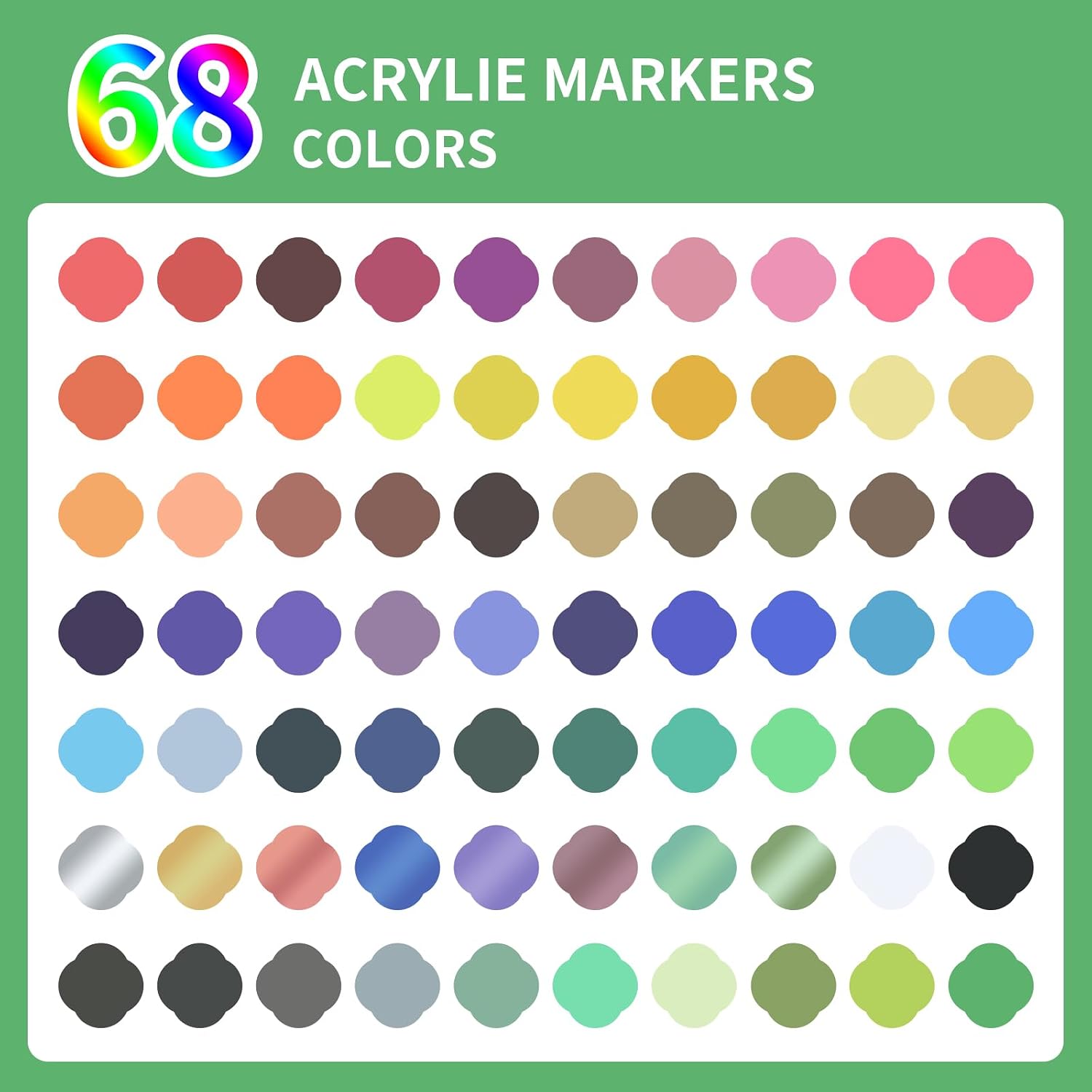 Thumbnail 1 de HYNEXLK Acrylic Paint Pens 68 Colours with Dual Tips 🎨