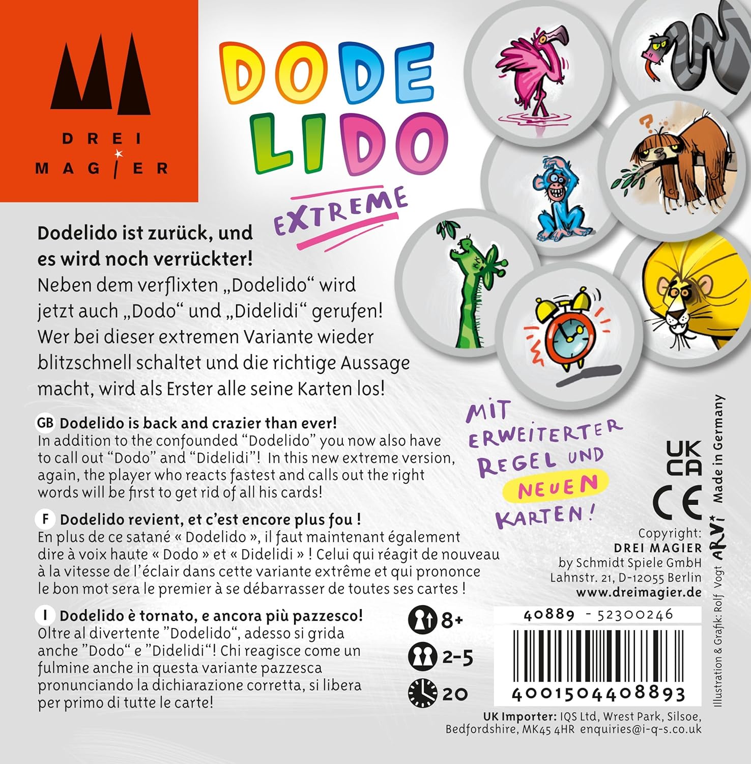Detalle 2 de Schmidt Spiele Dodelido Extreme – Drei Magier Kartenspiel (bunt)