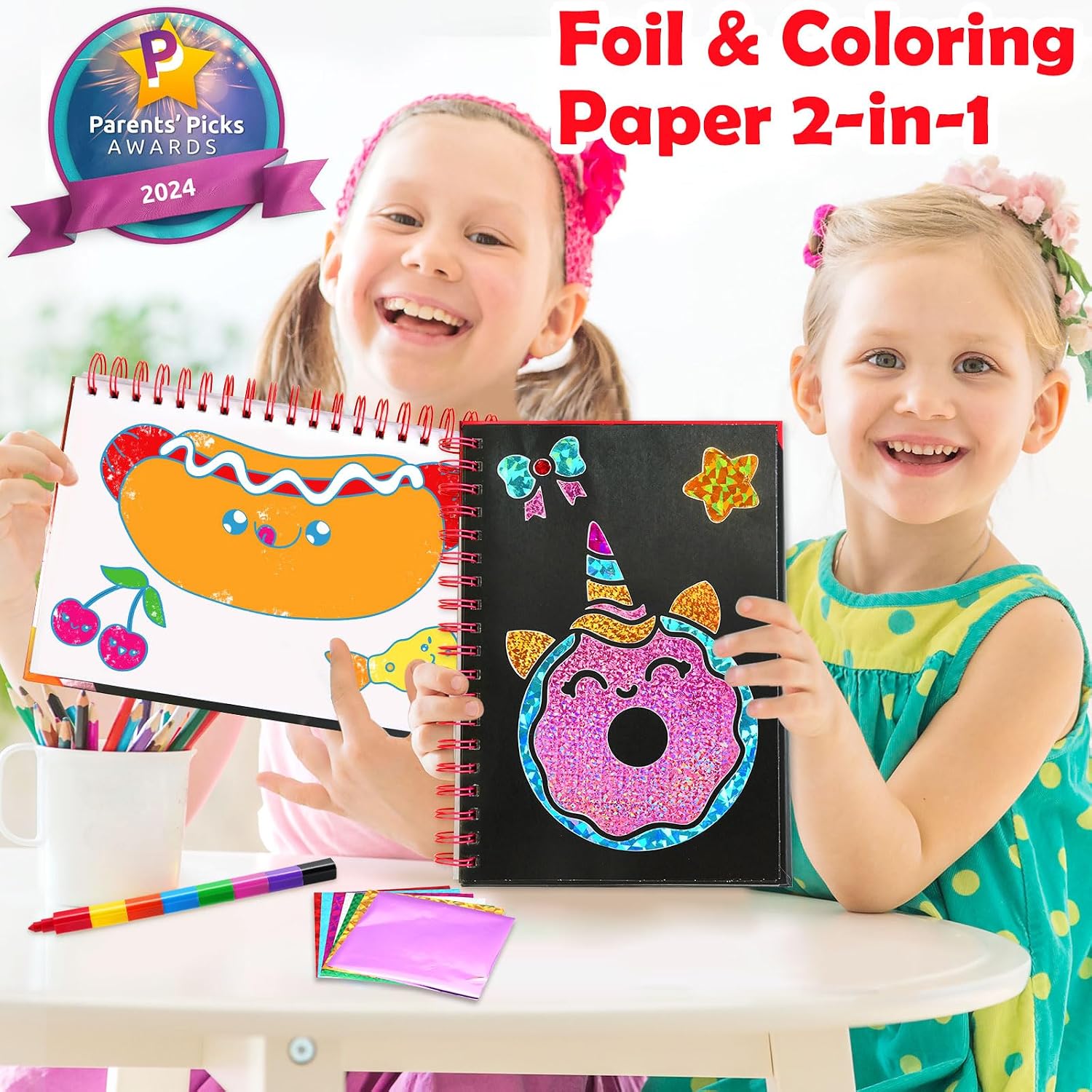 Detalle 2 de Foil Art Bastelset für Kinder 80 Folien