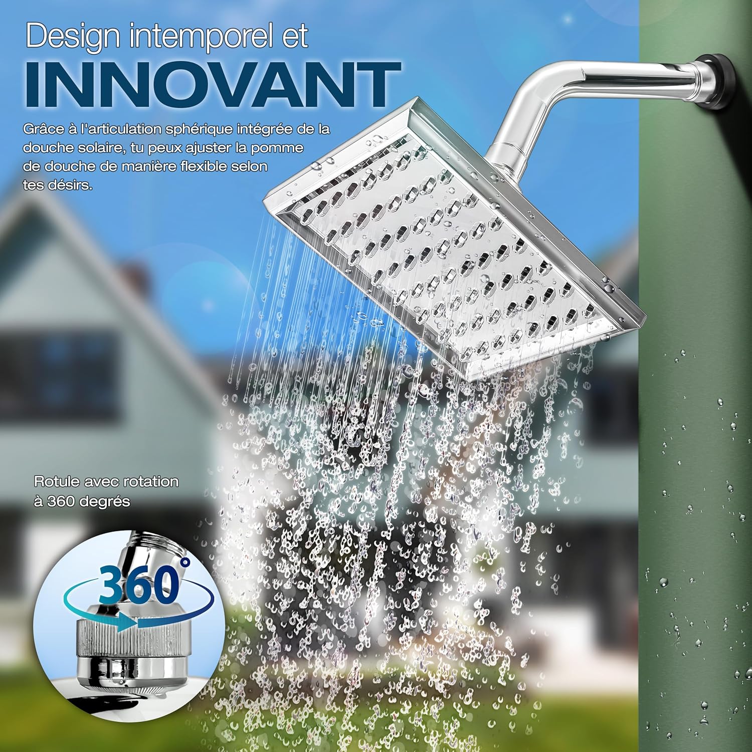 Thumbnail 4 de Tillvex Douche Solaire avec Capot de Protection — Douche de Jardin et Camping 40 L sans raccordement électrique