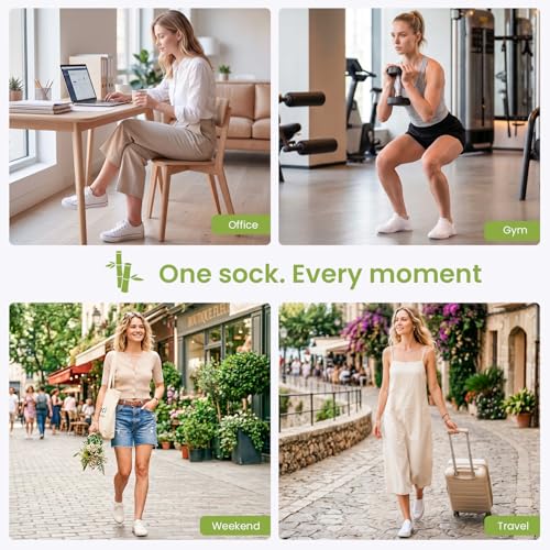 Thumbnail 6 de Niofind Bamboo Trainer Socks for Women and Men – No Show, Low Cut, Non-Slip Multipack