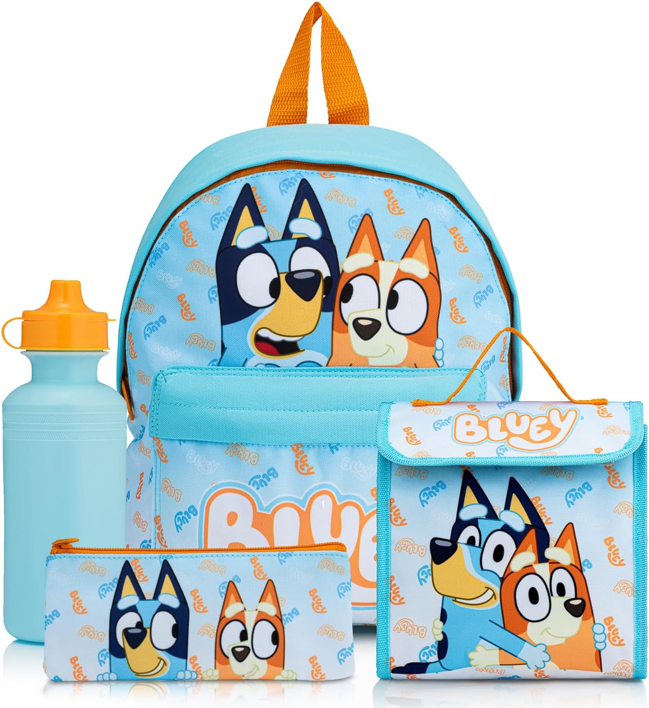 Detalle de Bluey Backpack 4-Piece School Set for Boys (Ages 2–7) with Lunch Bag, Water Bottle and Pencil Case