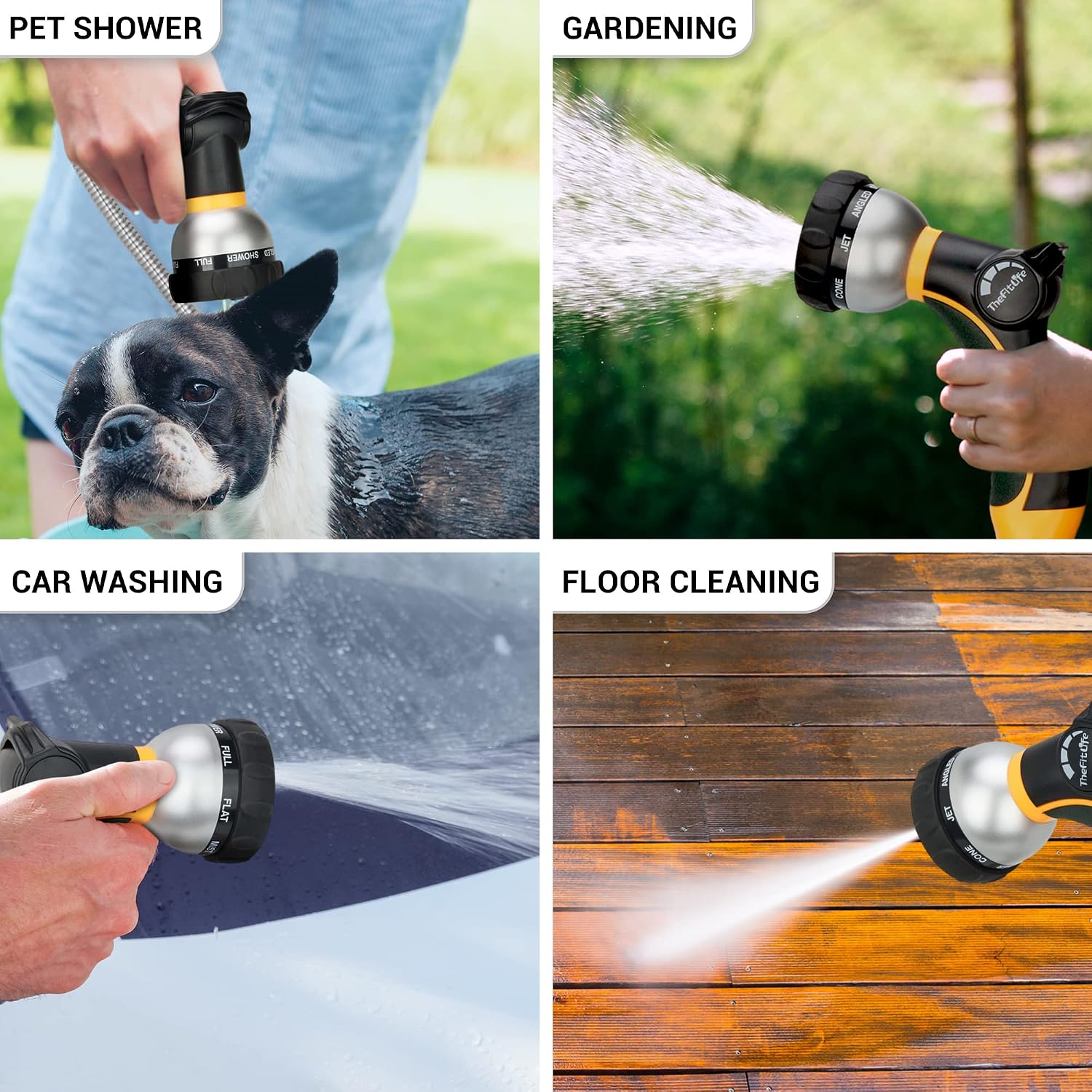 Thumbnail 3 de TheFitLife 100 ft Stainless Steel Garden Hose with 8-Pattern Nozzle