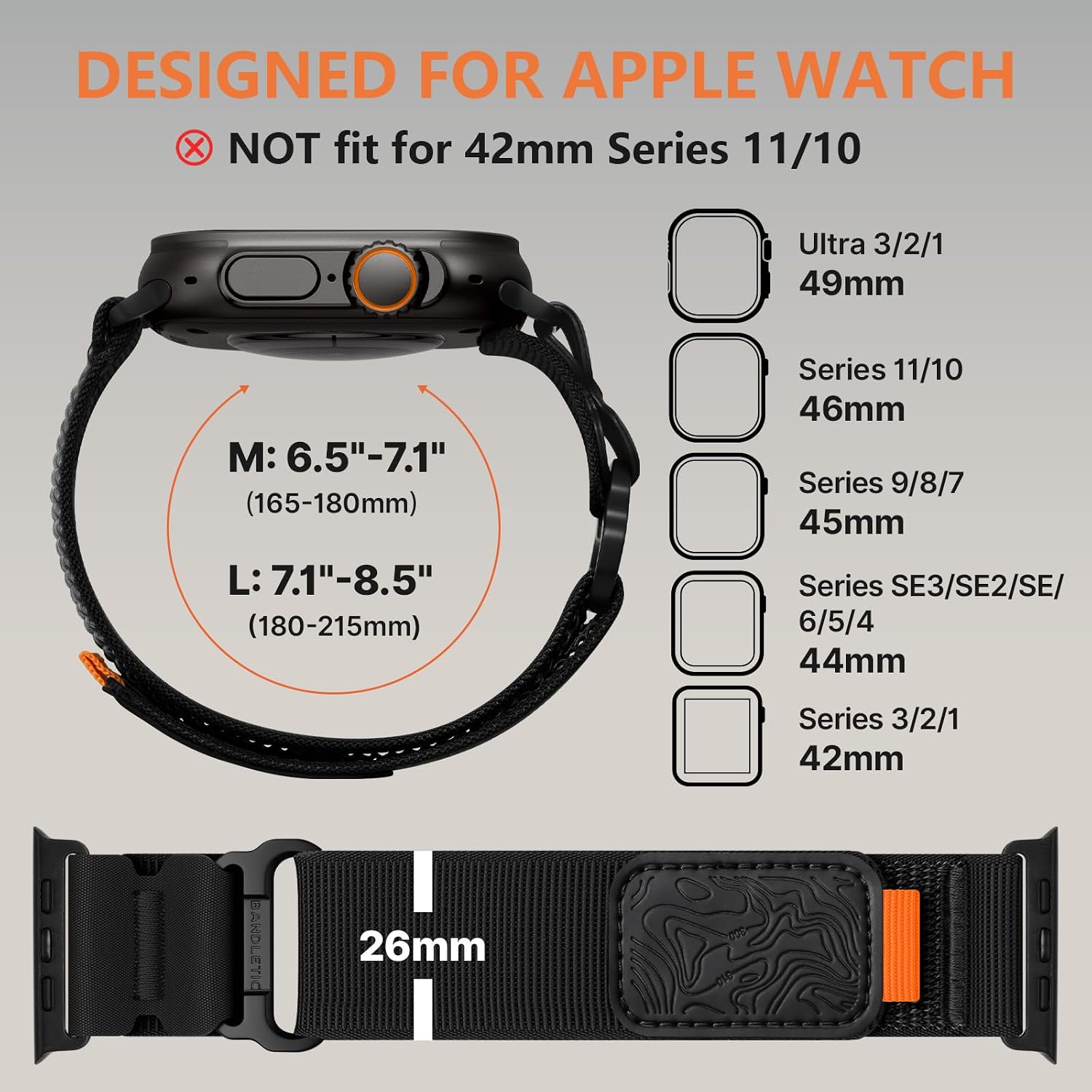 Detalle 2 de Bandletic nylon strap for Apple Watch 49mm