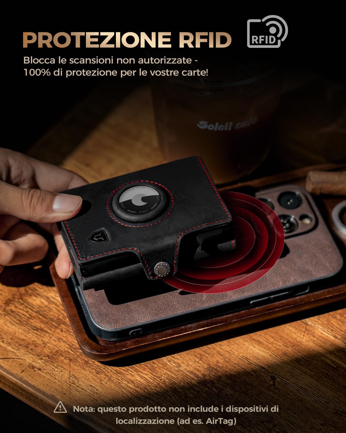 Thumbnail 5 de LORZOR portafoglio airtag slim con RFID