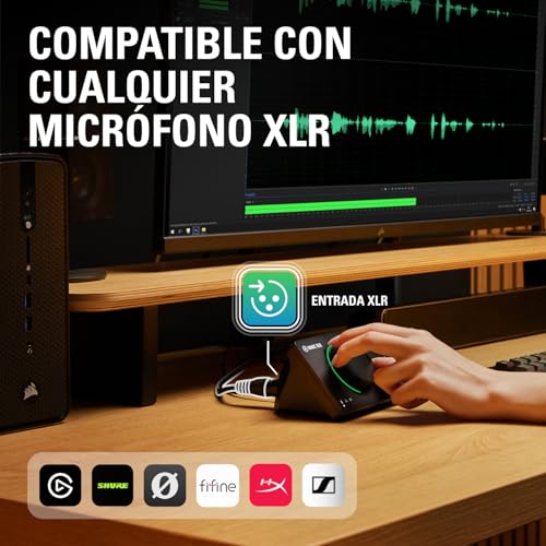 Detalle de Elgato Wave XLR MK.2: interfaz USB con DSP integrado para estudio móvil