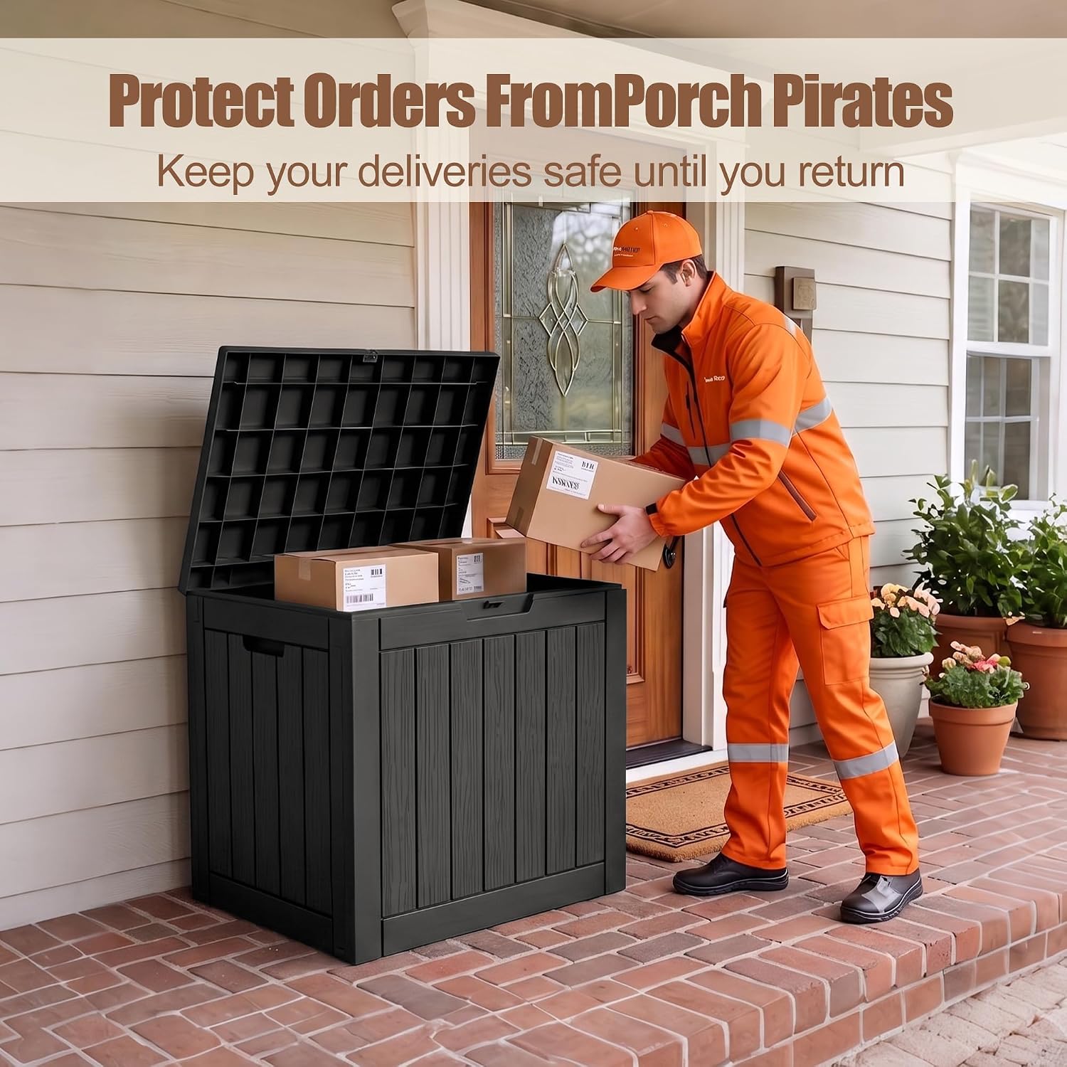 Detalle 2 de Outdoor Parcel Delivery Box, 50 Gallon