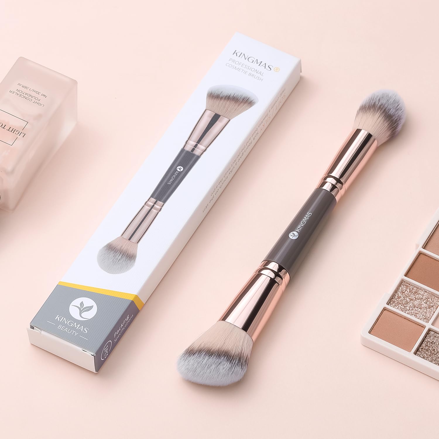 Thumbnail 6 de KINGMAS Double-Ended Foundation Makeup Brush for Bronzer, Contour, Powder & Concealer