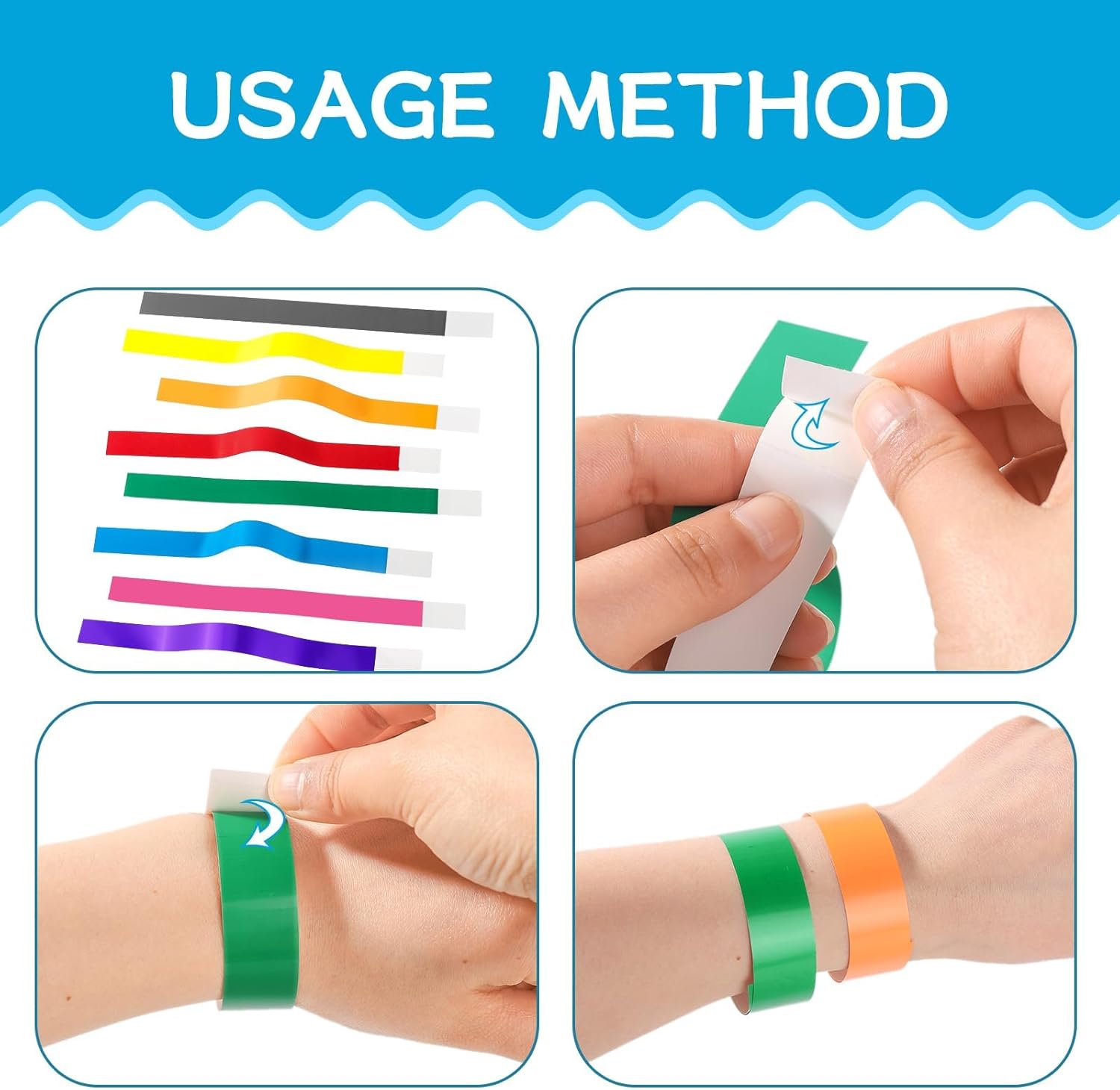 Thumbnail 1 de WIURGOHA 800 Colored Event Wristbands