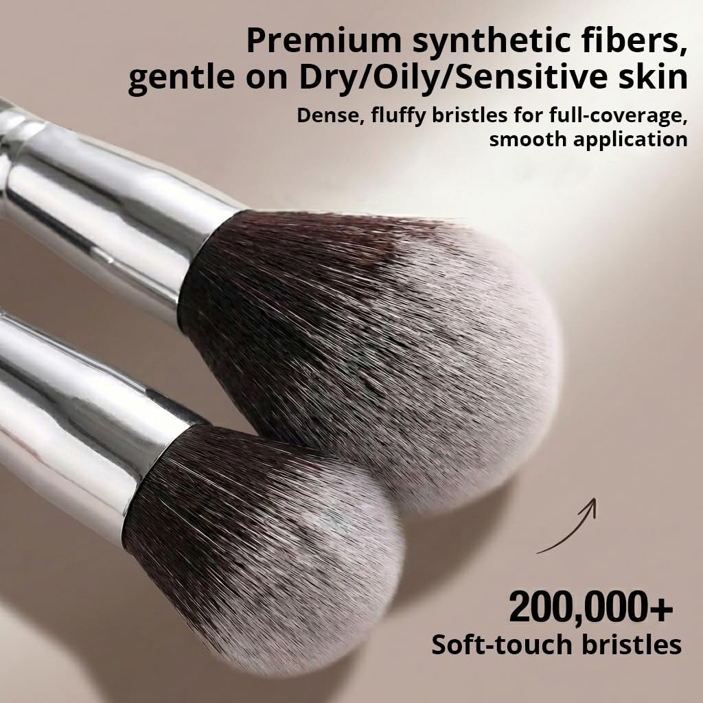 Detalle 2 de BEAKEY Makeup Brushes Set with 2 Sponges ๐