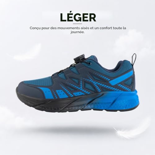 Detalle de Hitmars baskets de sport homme à molette, mesh léger, bleu, pointure 41