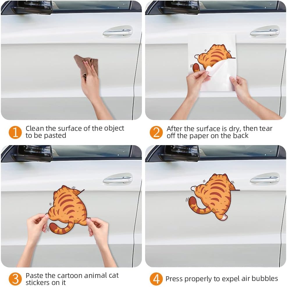 Detalle de URAQT set da 3 adesivi 3D a tema gatti per vetri e carrozzeria