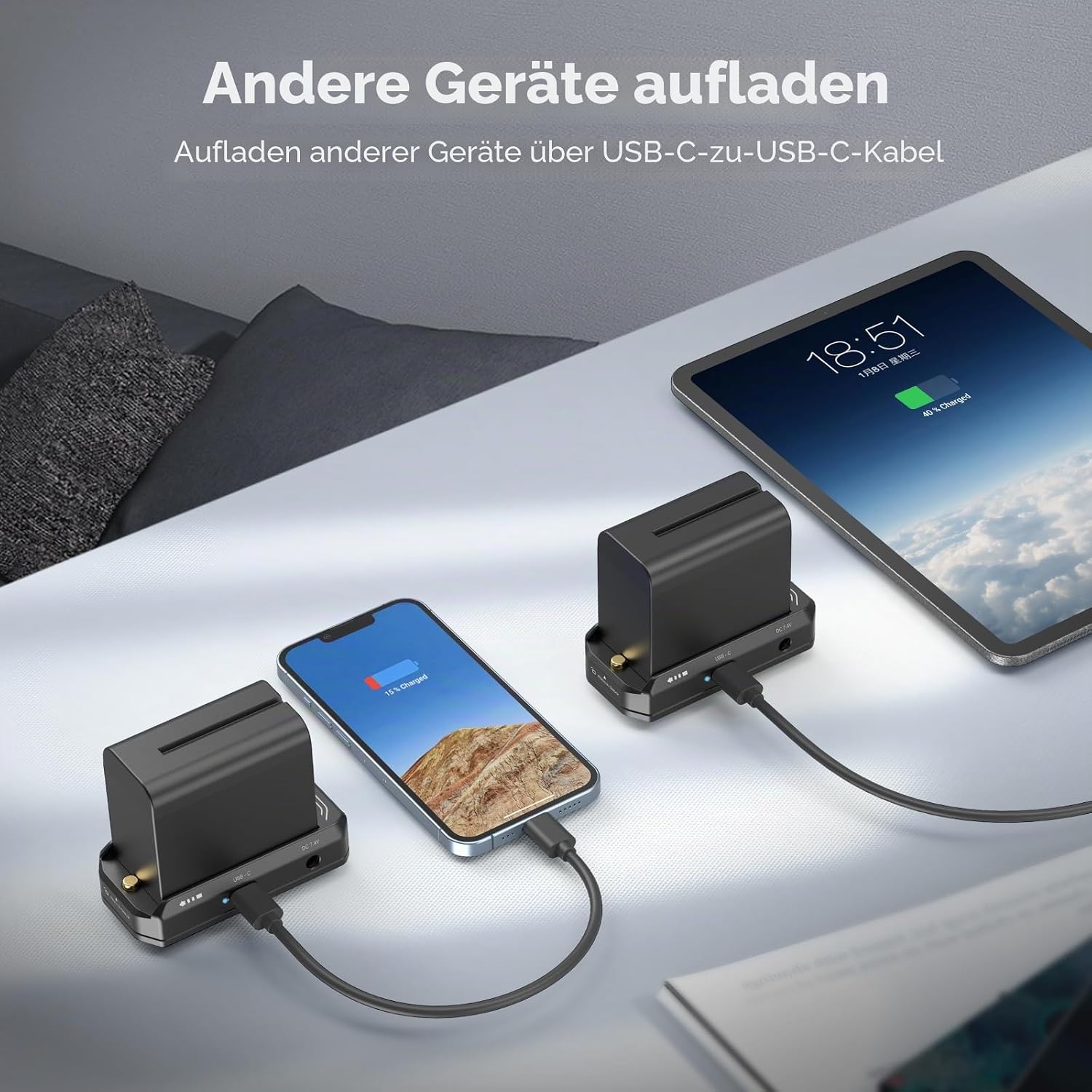 Thumbnail 6 de SMALLRIG NP-F Battery Adapter Mount Plate 3168B – Akku-Adapterplatte mit DC-Ausgängen und USB-C für NP-F-Akkus