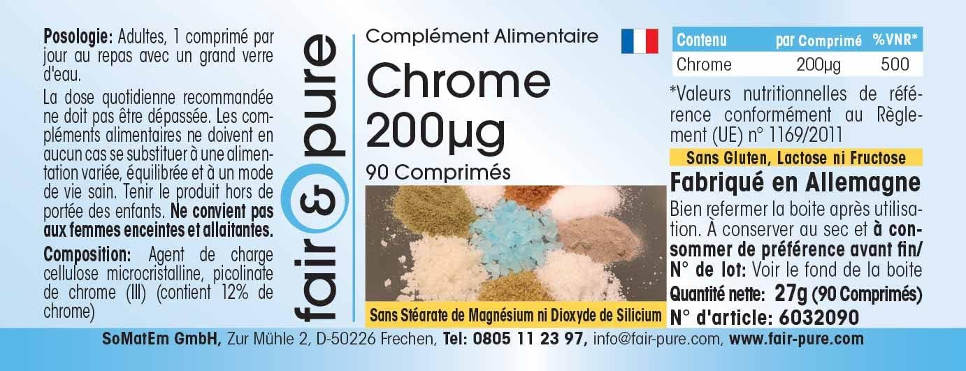 Thumbnail 3 de Fair & Pure Chrom 200 µg, 90 Tabletten – schluckfreundlich, vegan, deutsche Herstellung