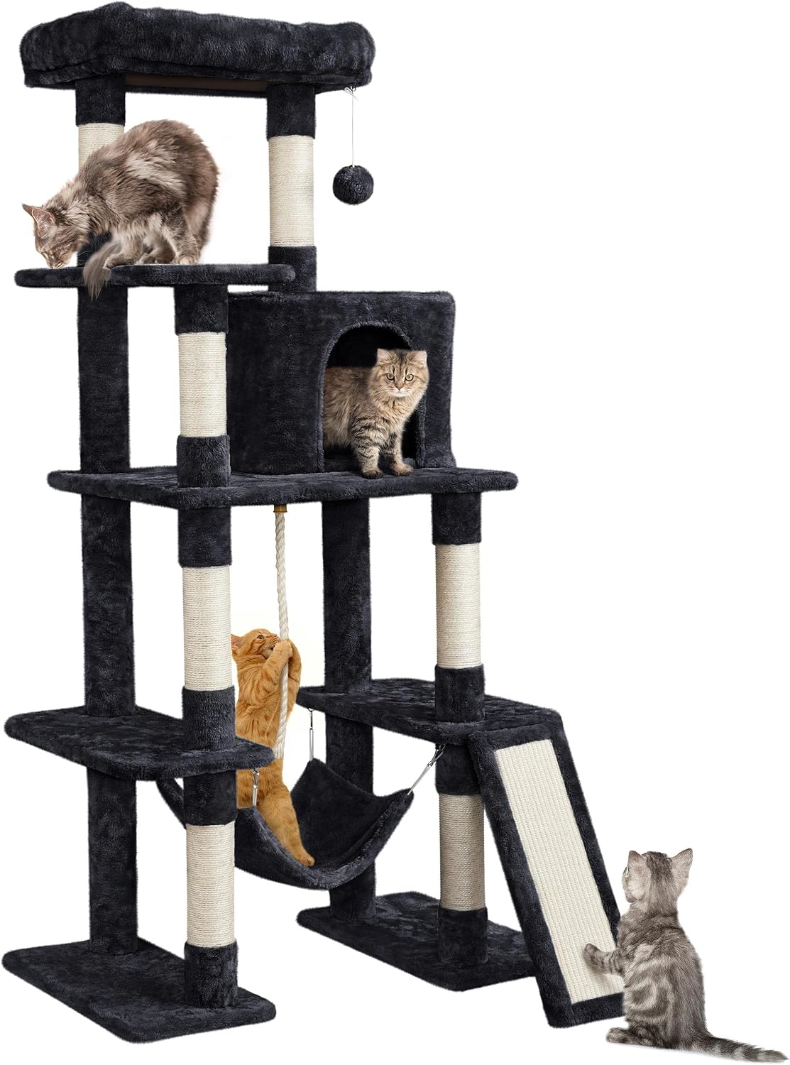 Detalle de Yaheetech 159cm Cat Tree with Hammock