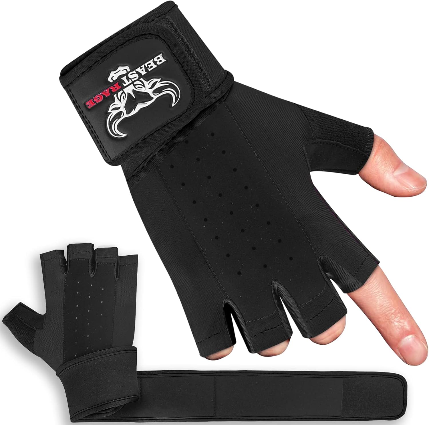 Detalle 2 de Beast Rage Gants d'haltérophilie poignet rembourré