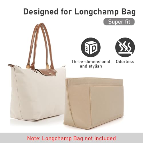 Detalle de ZOLGINAH: Organizador de Bolsos de Mujer en Fieltro para Longchamp (Tamaños M y L)