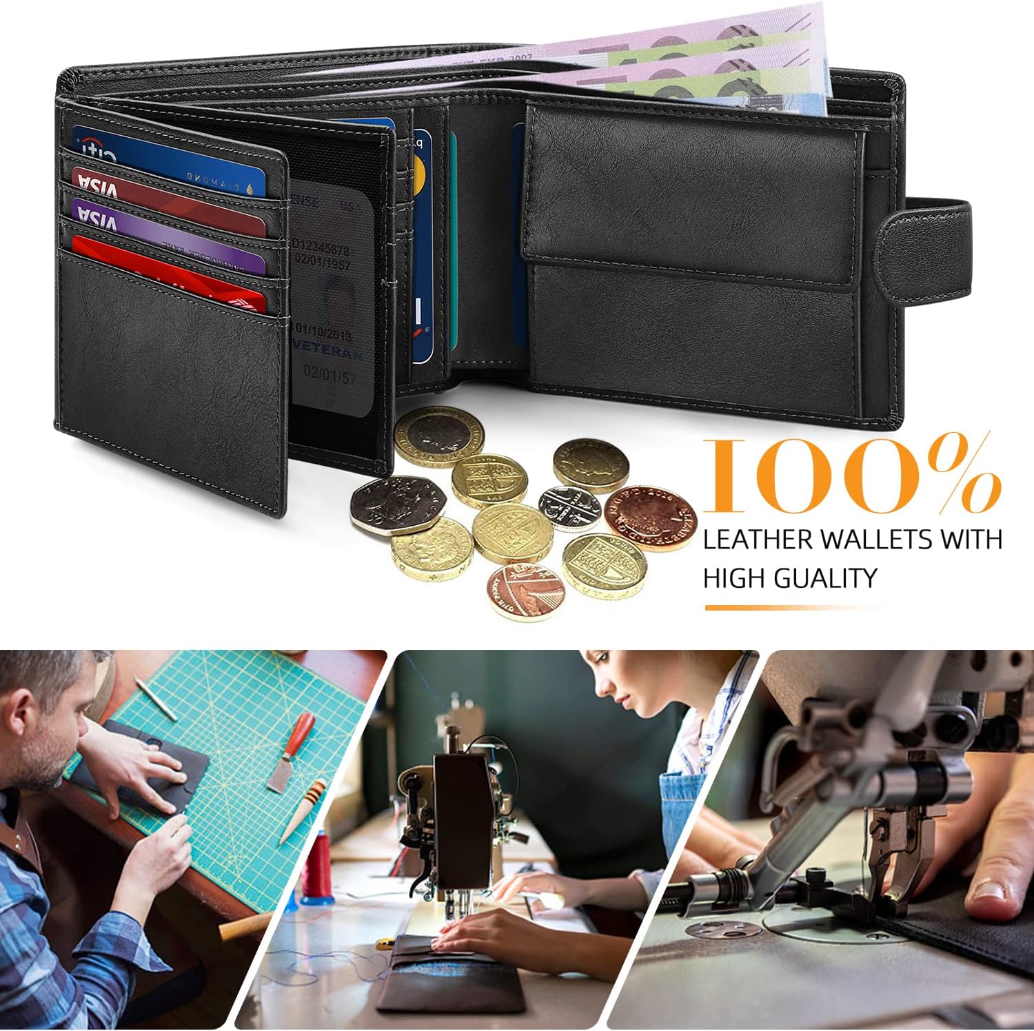 Detalle de HOCRES RFID wallet with 15 card slots