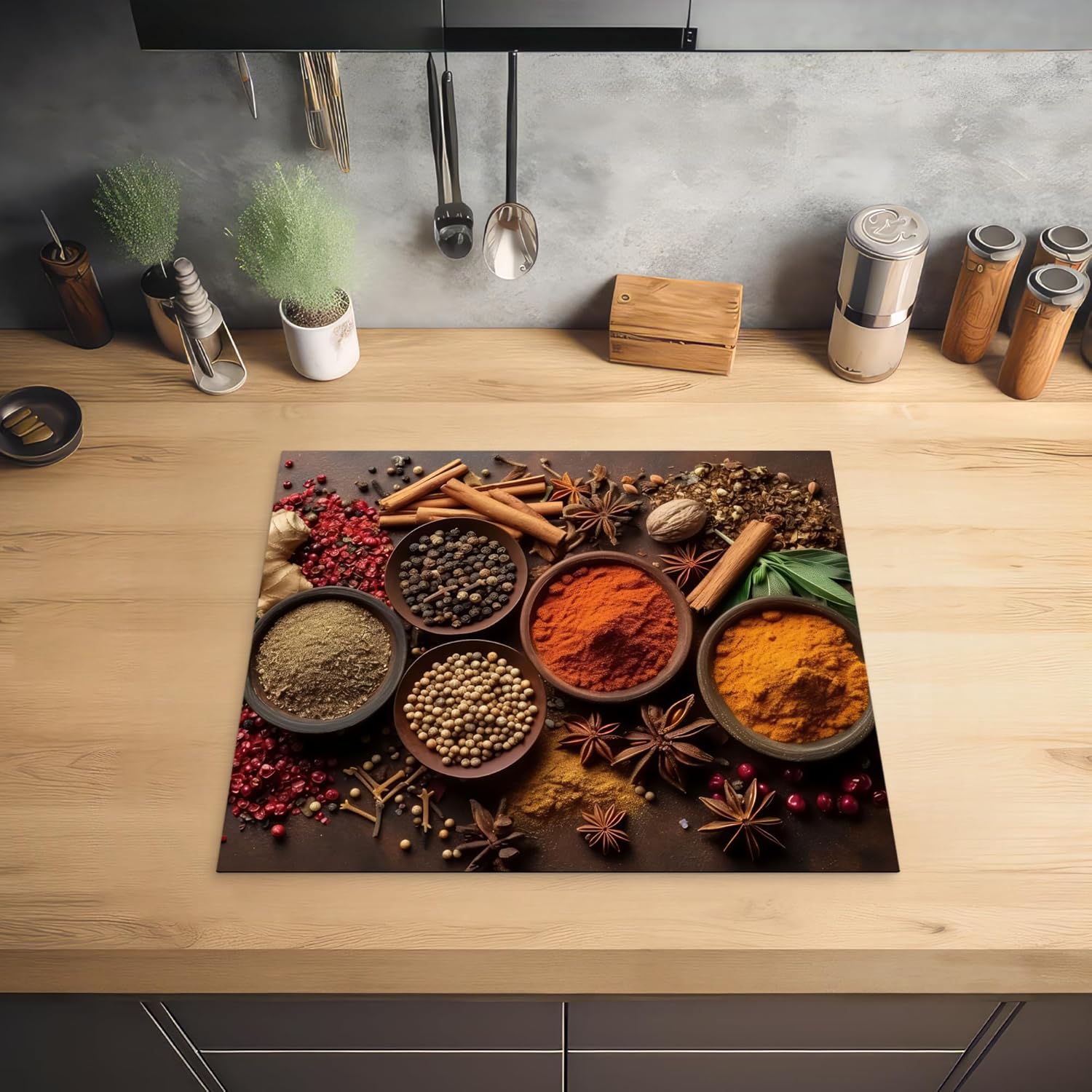Thumbnail 1 de KitchenYeah Herdabdeckplatte 59 x 52 cm (einteilig) für Ceranfeld – Foto-Druck, als Schutz & Abdeckung