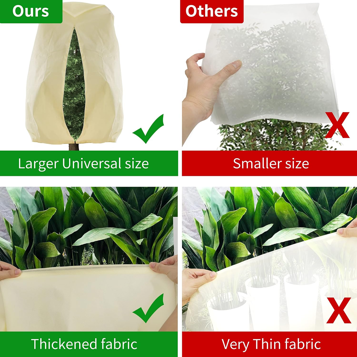 Thumbnail 4 de 78x41in Plant Covers 4-Pack Frost Cloth for Plants