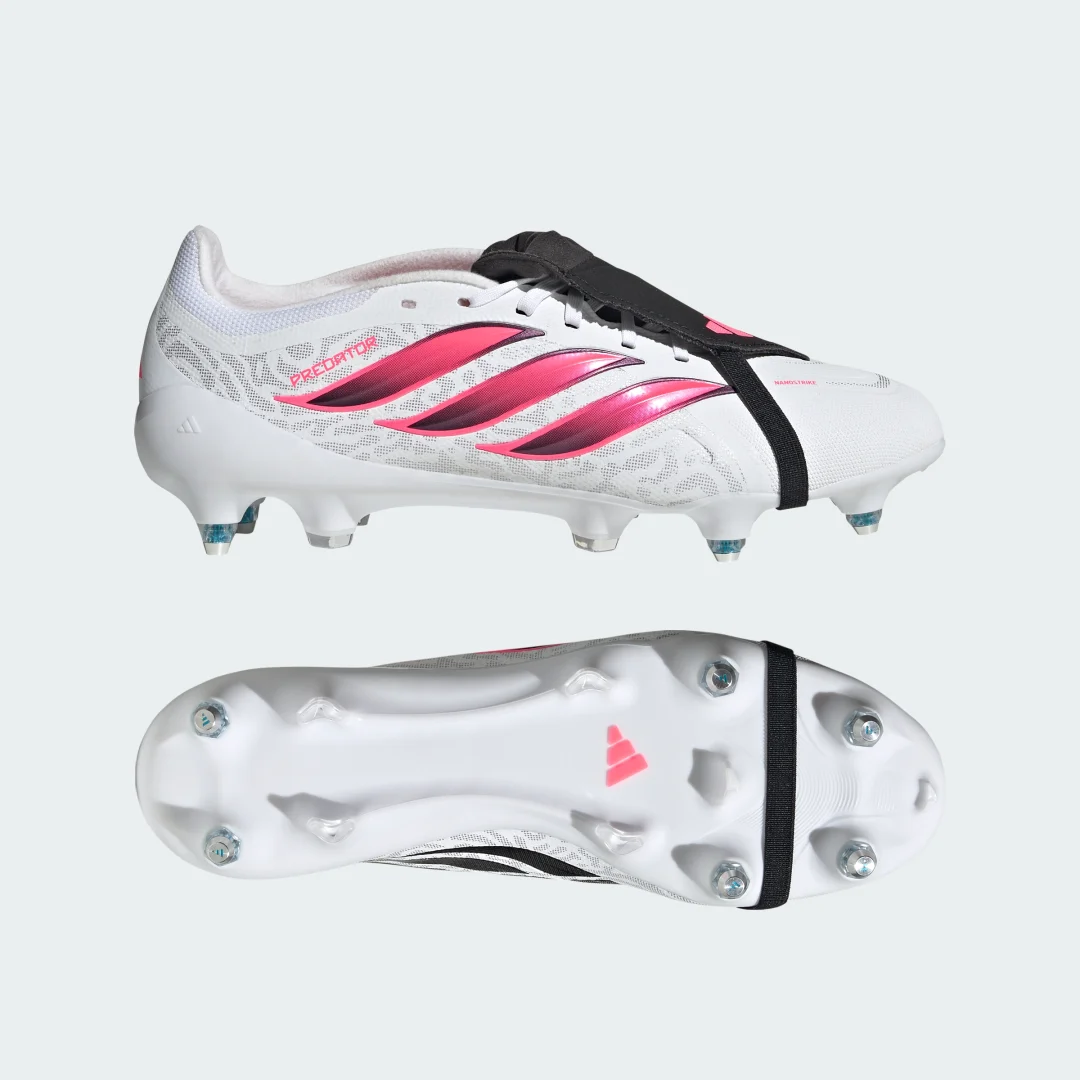 Detalle de Adidas Predator League: bota de fútbol con lengüeta plegable para césped natural húmedo