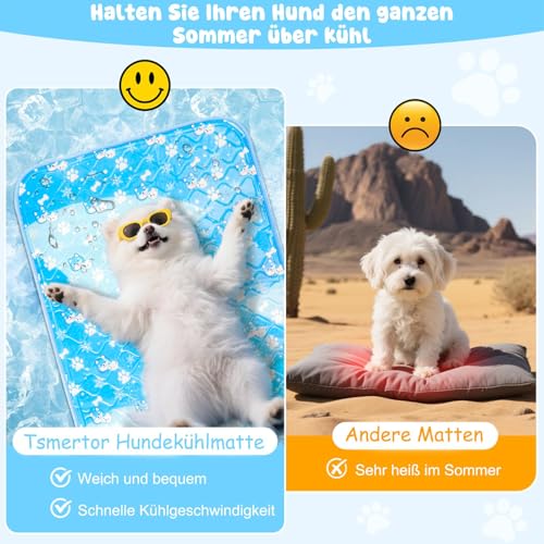 Detalle de Tsmertor Kühlmatte Hund 60x45cm – Selbstkühlende Matte gegen Sommerhitze für Kleine Hunde & Katzen