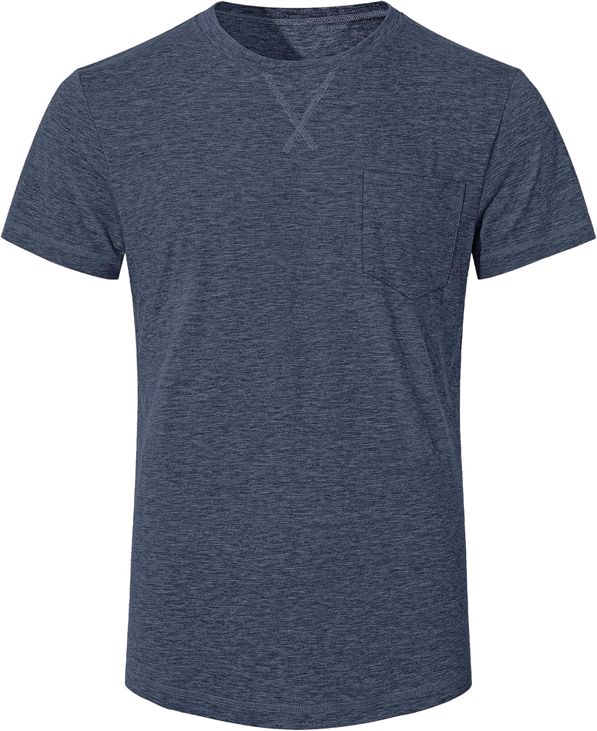 Thumbnail 2 de TARAINYA Herren Baumwolle Kurzarm Rundhals T-Shirt – Einfarbig, mit Brusttasche, M–4XL