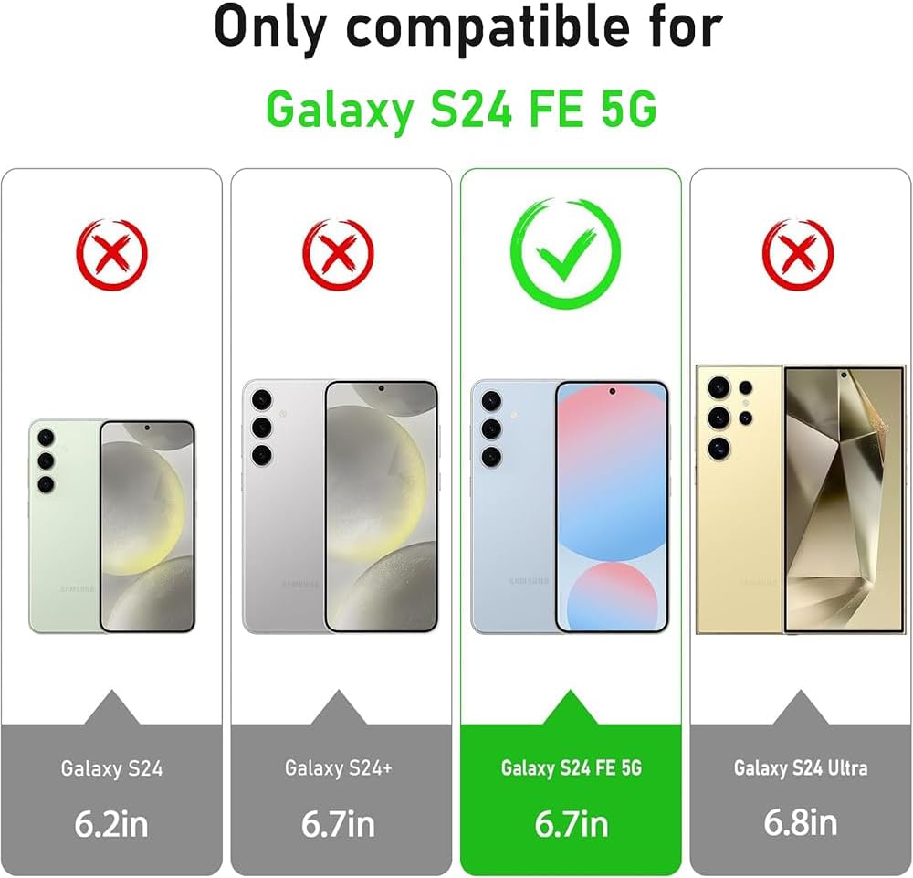 Detalle 2 de Leaisan Leder-Flip-Hülle für Samsung Galaxy S24 FE 5G – Braun mit Kartenfächern, Standfunktion und Stossfestem Schutz