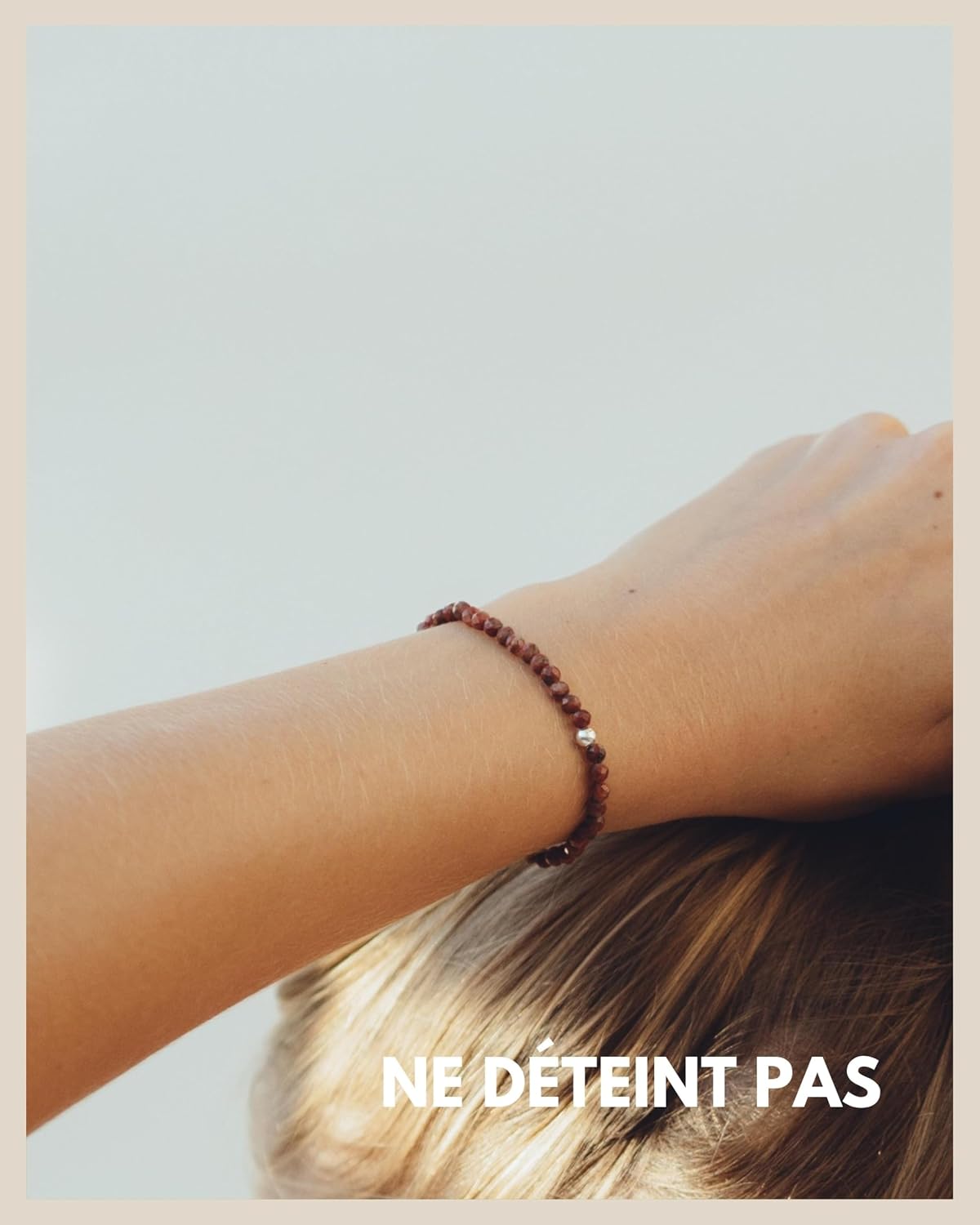 Detalle de Bracelet de perles GD GOOD.designs EST. 2015 en pierres naturelles et perle argent 925 (4 mm)