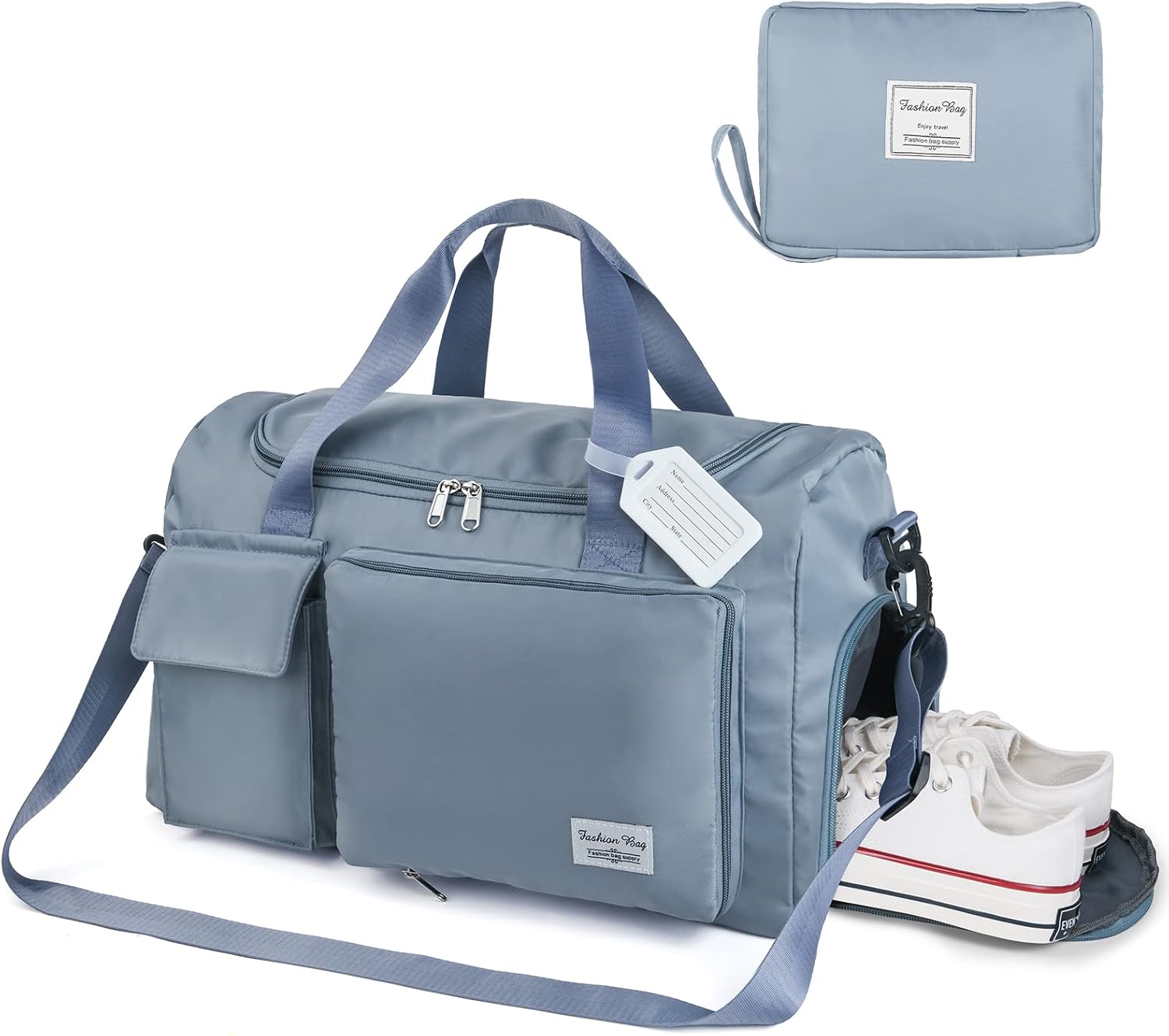 Thumbnail 5 de Foldable Travel Duffel with Wet and Dry Separation Purple