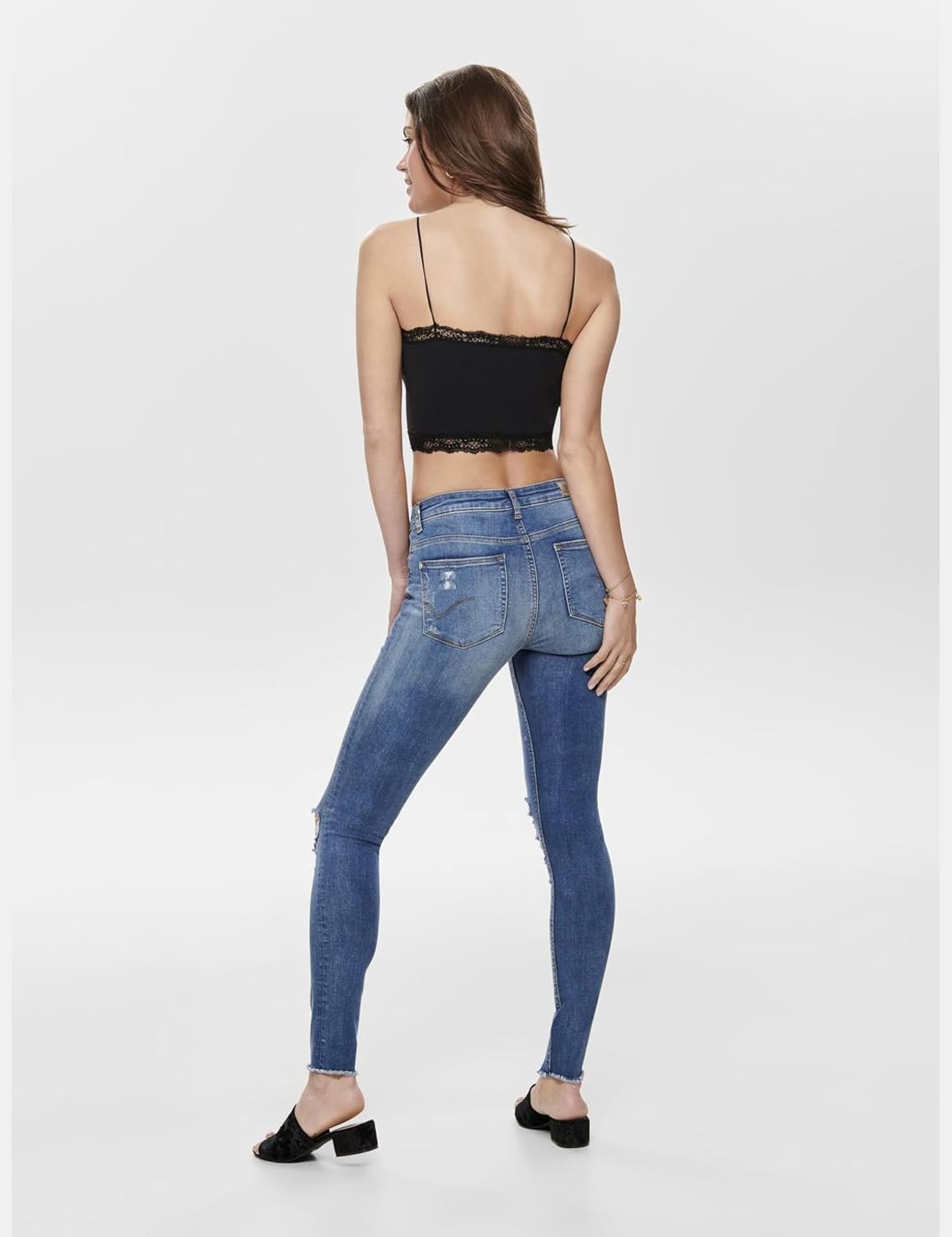 Detalle de ONLY Damen Onlvicky Lace Seamless Cropped Top Noos – 1er Pack