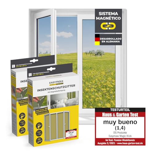 Detalle de EASYmaxx Mosquitera para ventanas con Magic Click – corte a medida hasta 150 x 130 cm, 12 imanes