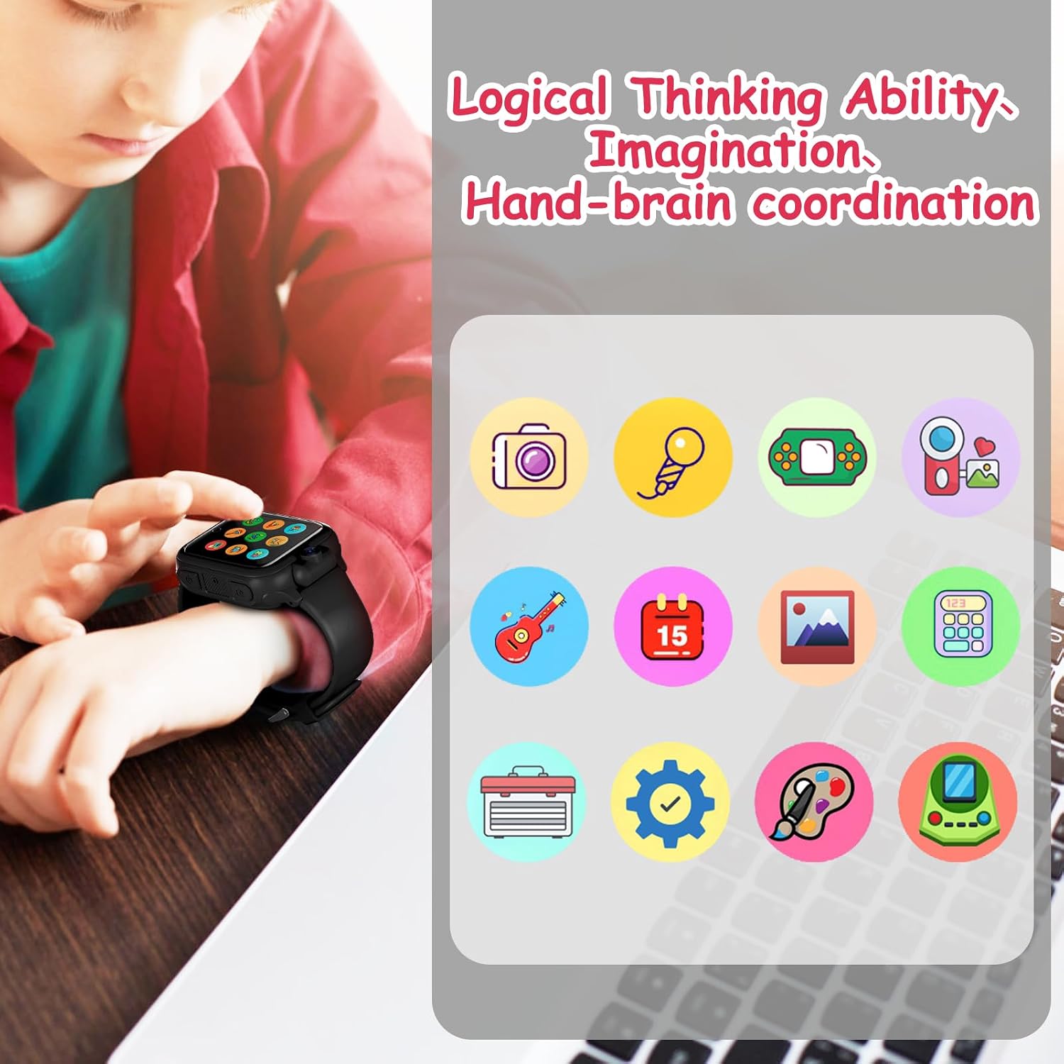 Detalle de Smartwatch per Bambino con 26 Giochi e Fotocamera - Orologio Educativo