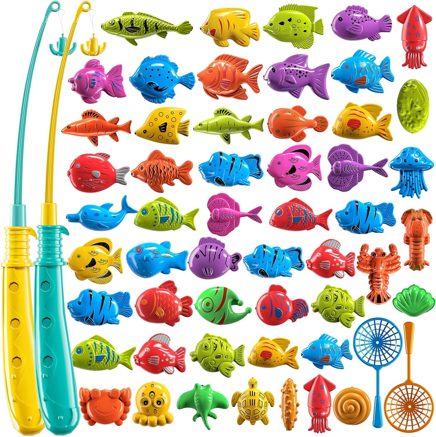 Detalle de JUKUDAHU Magnet Fishing Game for Kids (Ages 3–8): Fun Pool, Bath, and Outdoor Toy Set