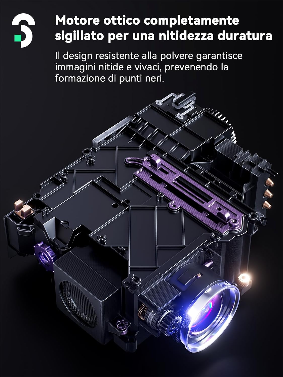 Detalle de Soomfon SK3 Smart Proiettore Portatile con WiFi e Bluetooth, 1080P e rotazione 360°