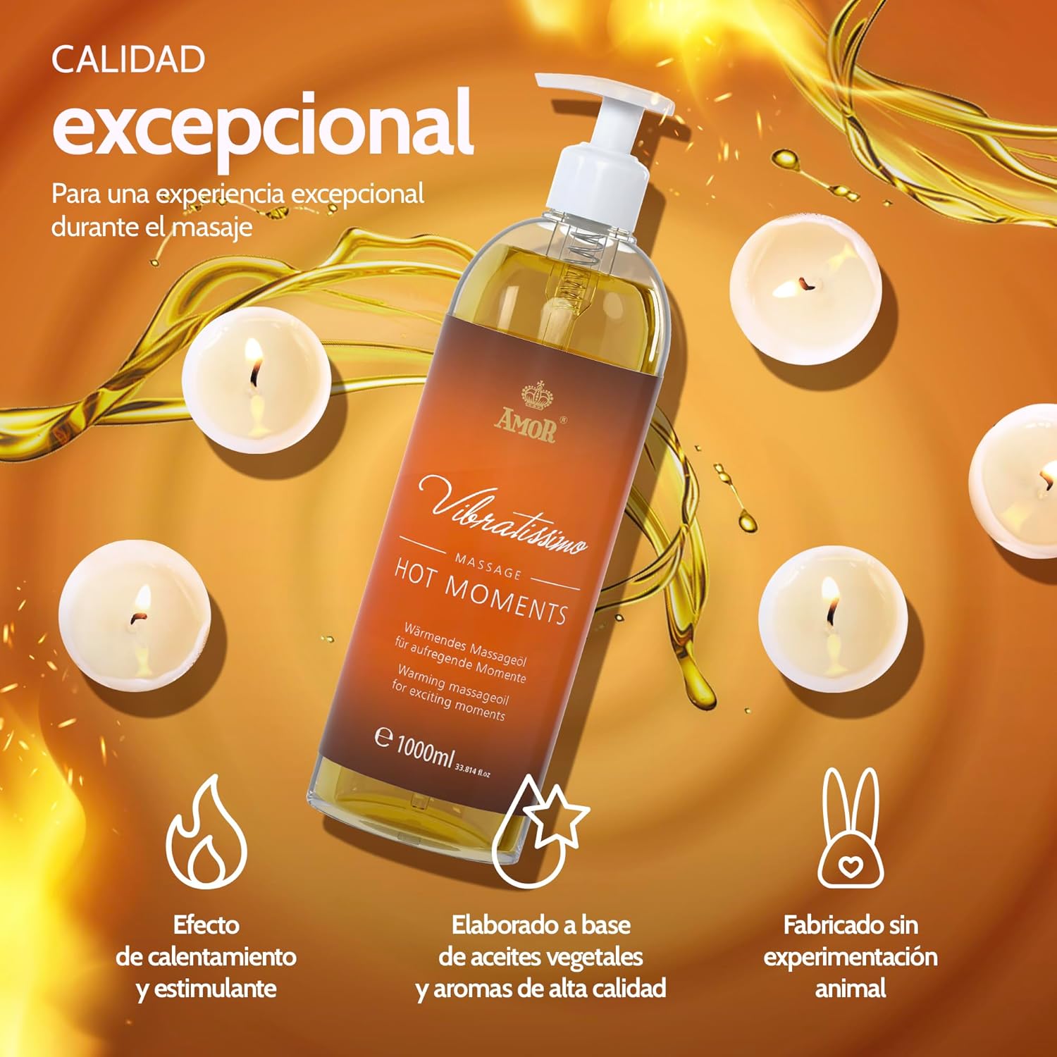 Thumbnail 3 de Vibratissimo Hot Moments Aceite de Masaje Cálido y Relajante