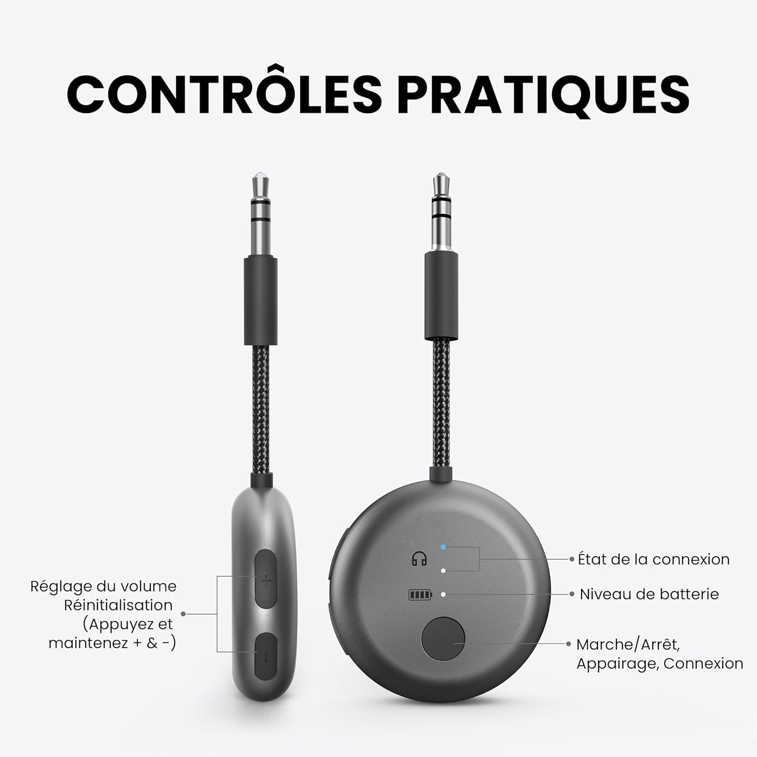 Thumbnail 5 de Avantree SoundJet R1 – Transmetteur Bluetooth pour avion avec AirPods et écouteurs, aptX Adaptive, 25 h, USB-C – Noir métallisé