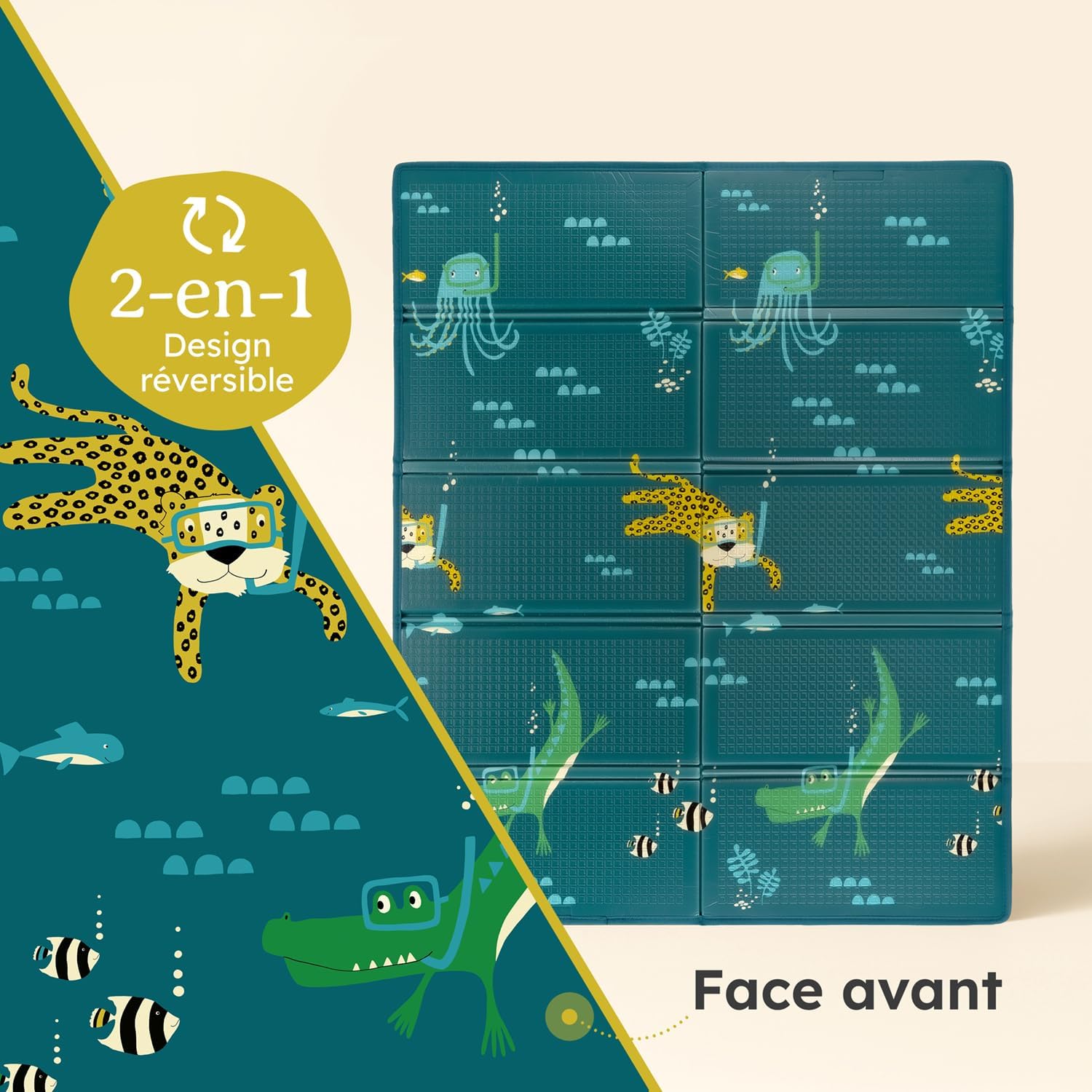 Thumbnail 2 de Laleni tapis d’éveil bébé pliable 120 x 150 x 1 cm, imperméable antidérapant (intérieur/extérieur) motif animalier