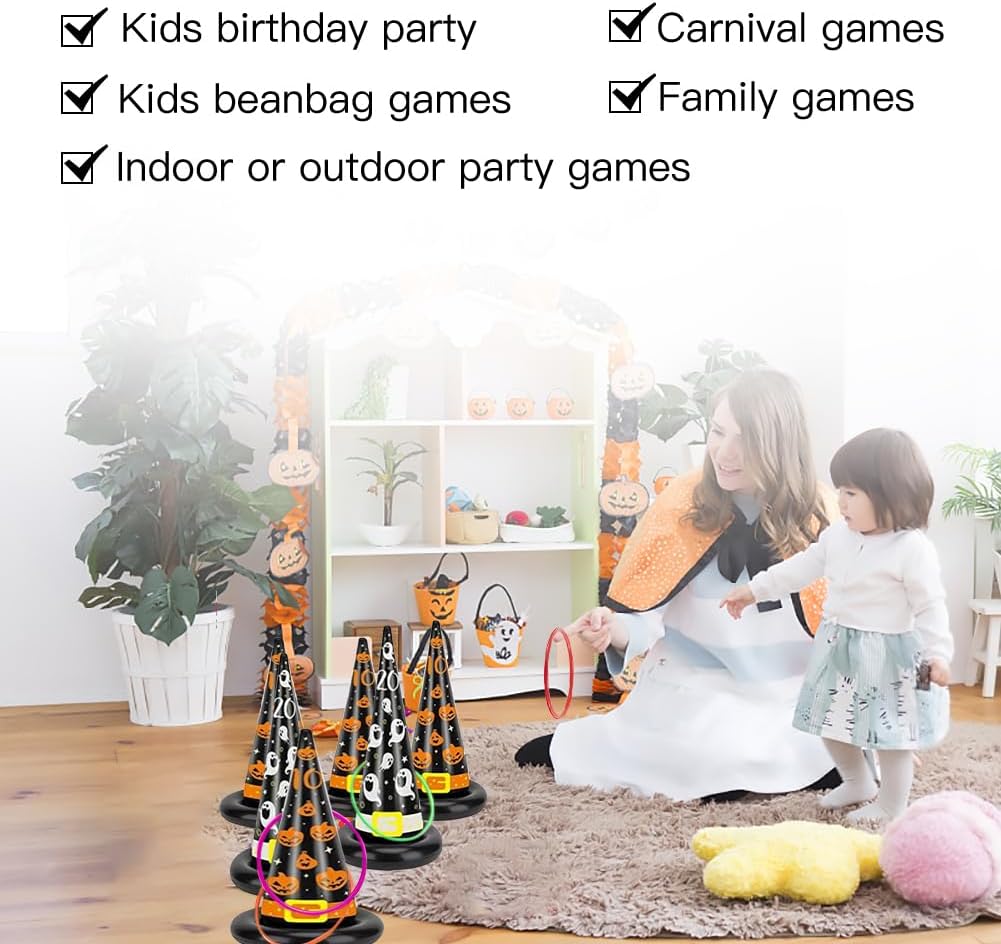 Thumbnail 6 de OOTSR Ring Toss Set – 12 Wurfringe aus Kunststoff, 18 cm & 25 cm, 6 Farben (Indoor/Outdoor)