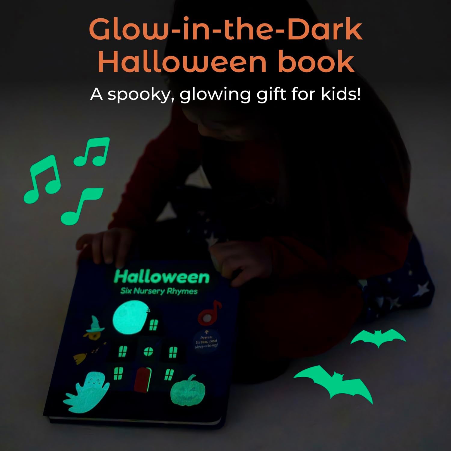 Detalle de Cali's Books Halloween Glow-in-the-Dark Musical Book