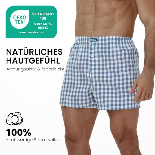 Detalle 2 de FALARY Herren Boxershorts locker geschnitten, kariert – 6er-Pack