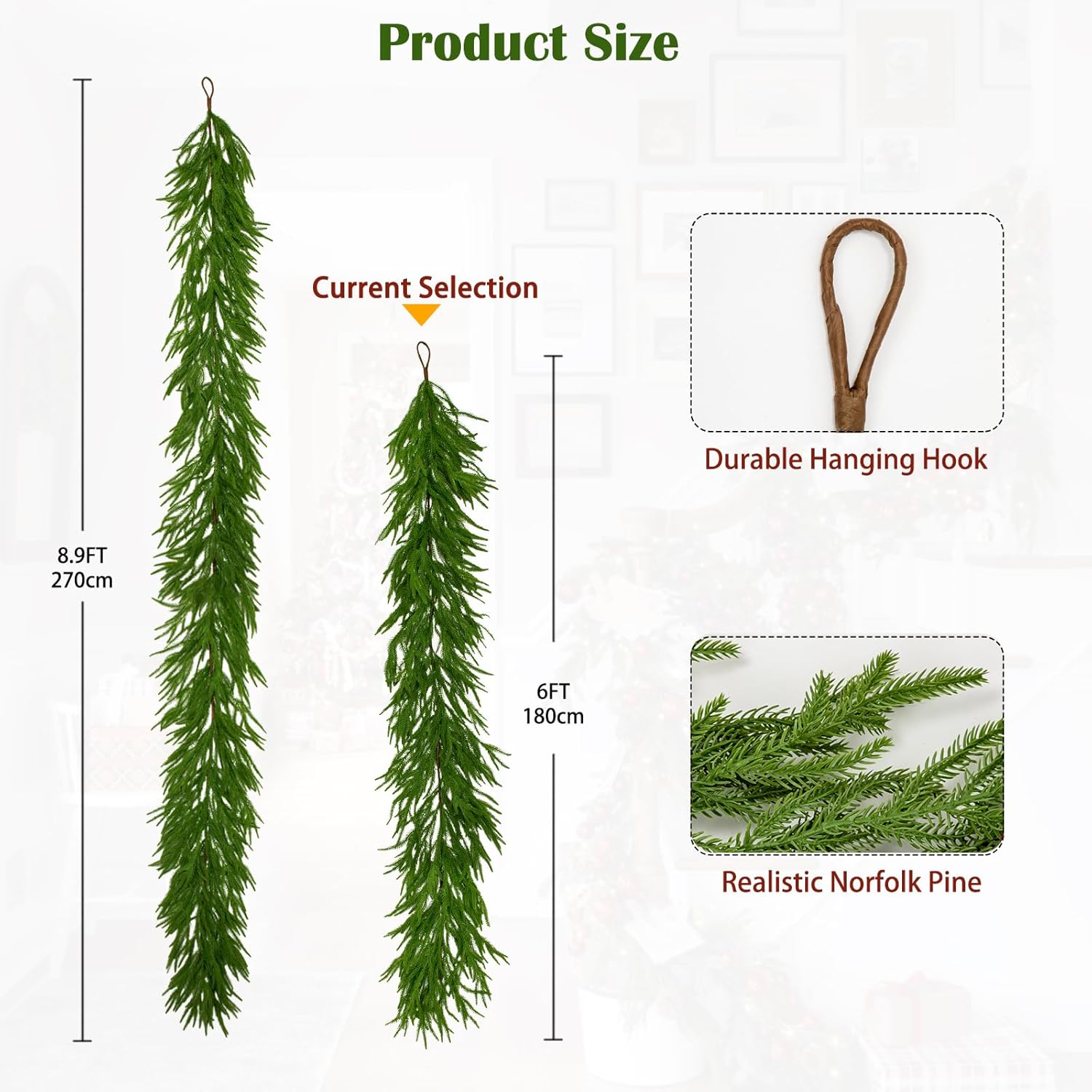 Thumbnail 1 de Oairse Artificial Christmas Garland 180 cm garland 🎄