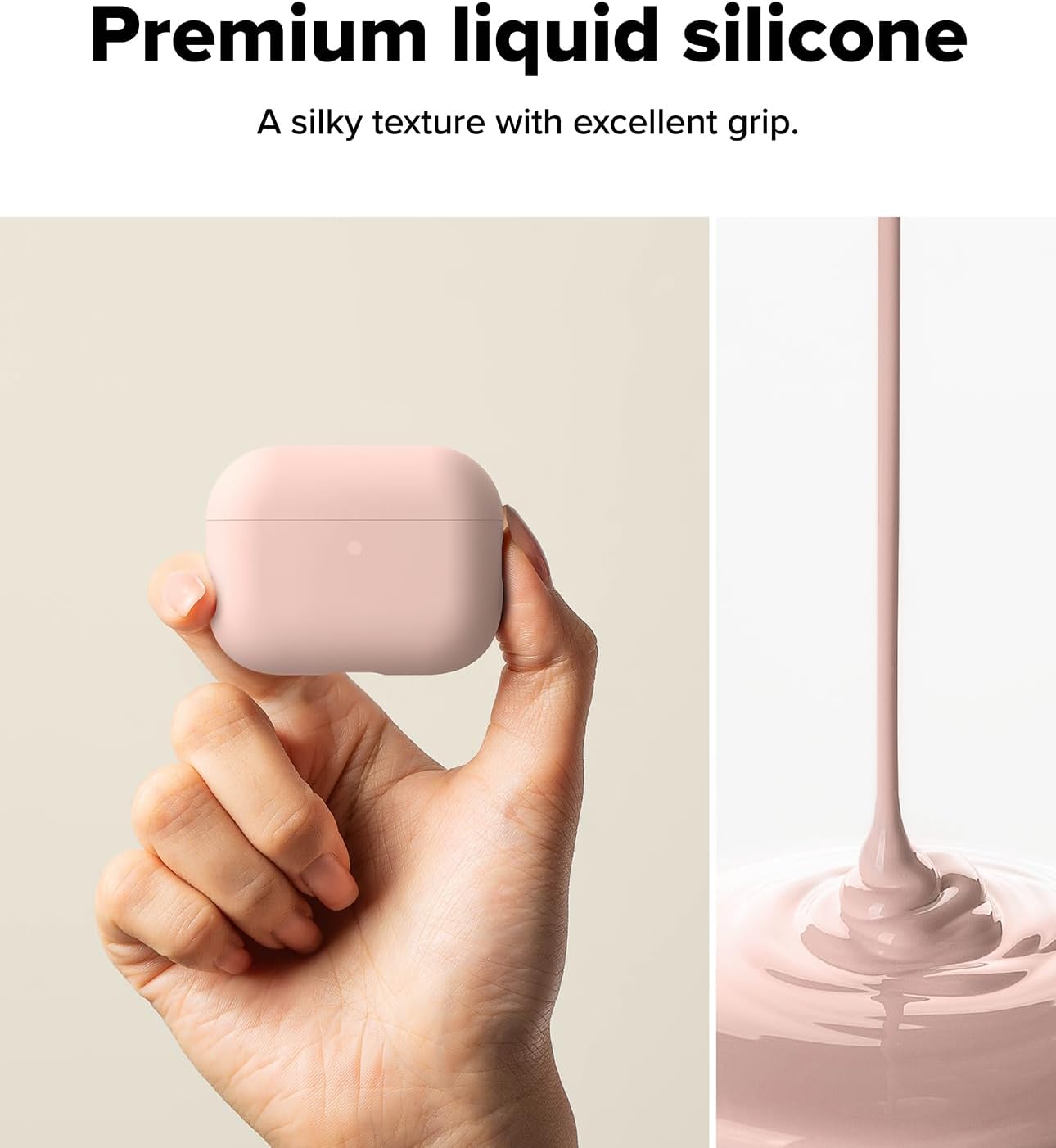 Detalle de Ringke Silicone Case for AirPods Pro 3 with Carabiner – Pink Sand
