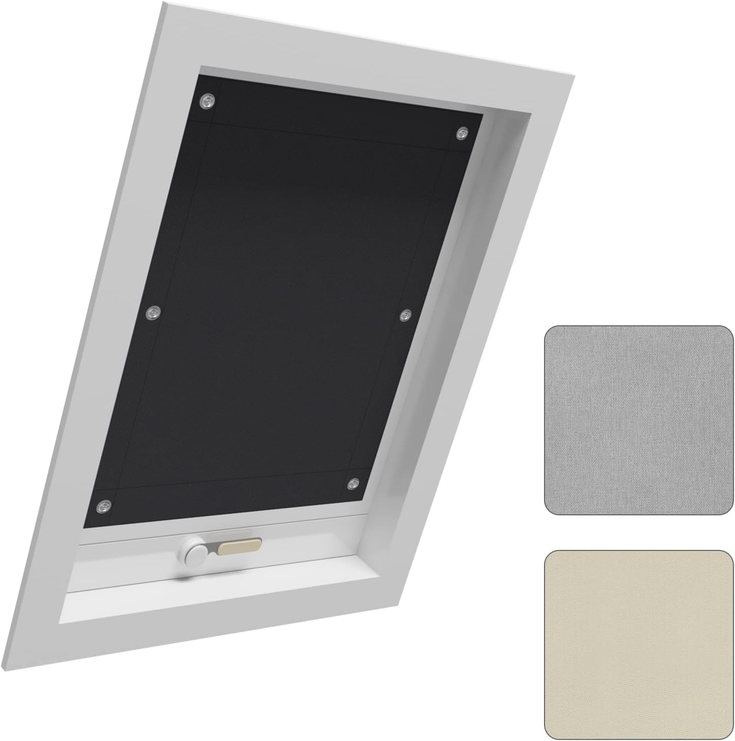 WOLTU Thermo Dachfenster Rollo ohne Bohren – Verdunkelung & Hitzeschutz für Velux- & Roto-Fenster (Schwarz, 57x100 cm)