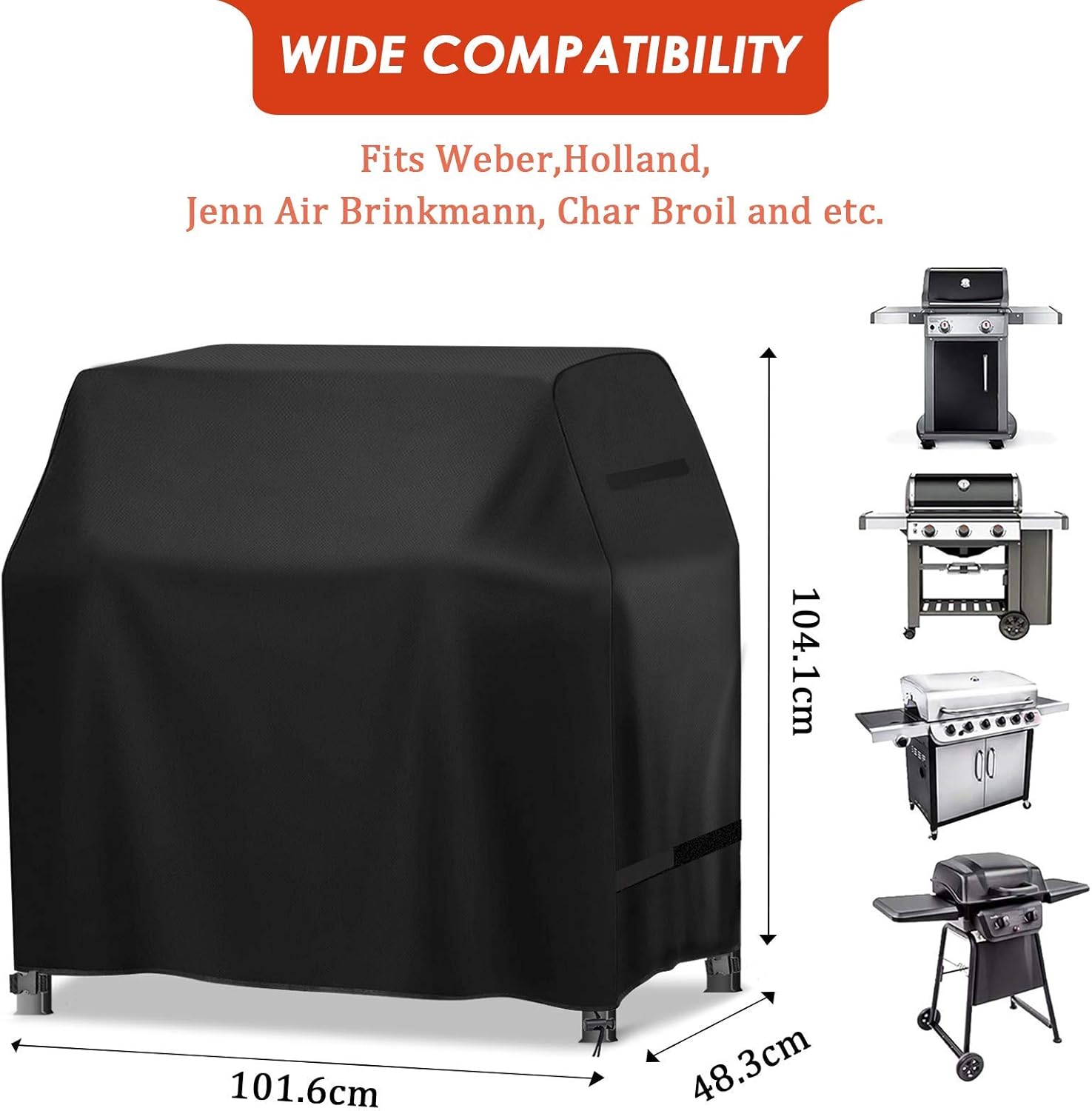 Detalle 2 de GARPROVM Funda de barbacoa 104×101×48 cm
