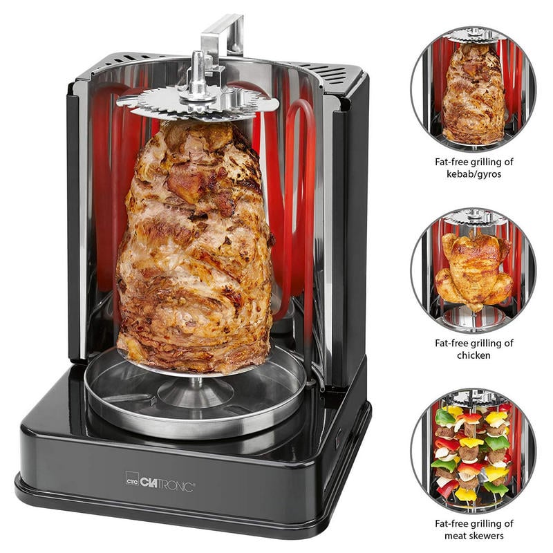 Detalle de Clatronic DVG 3686 asador vertical para kebab (1400 W)