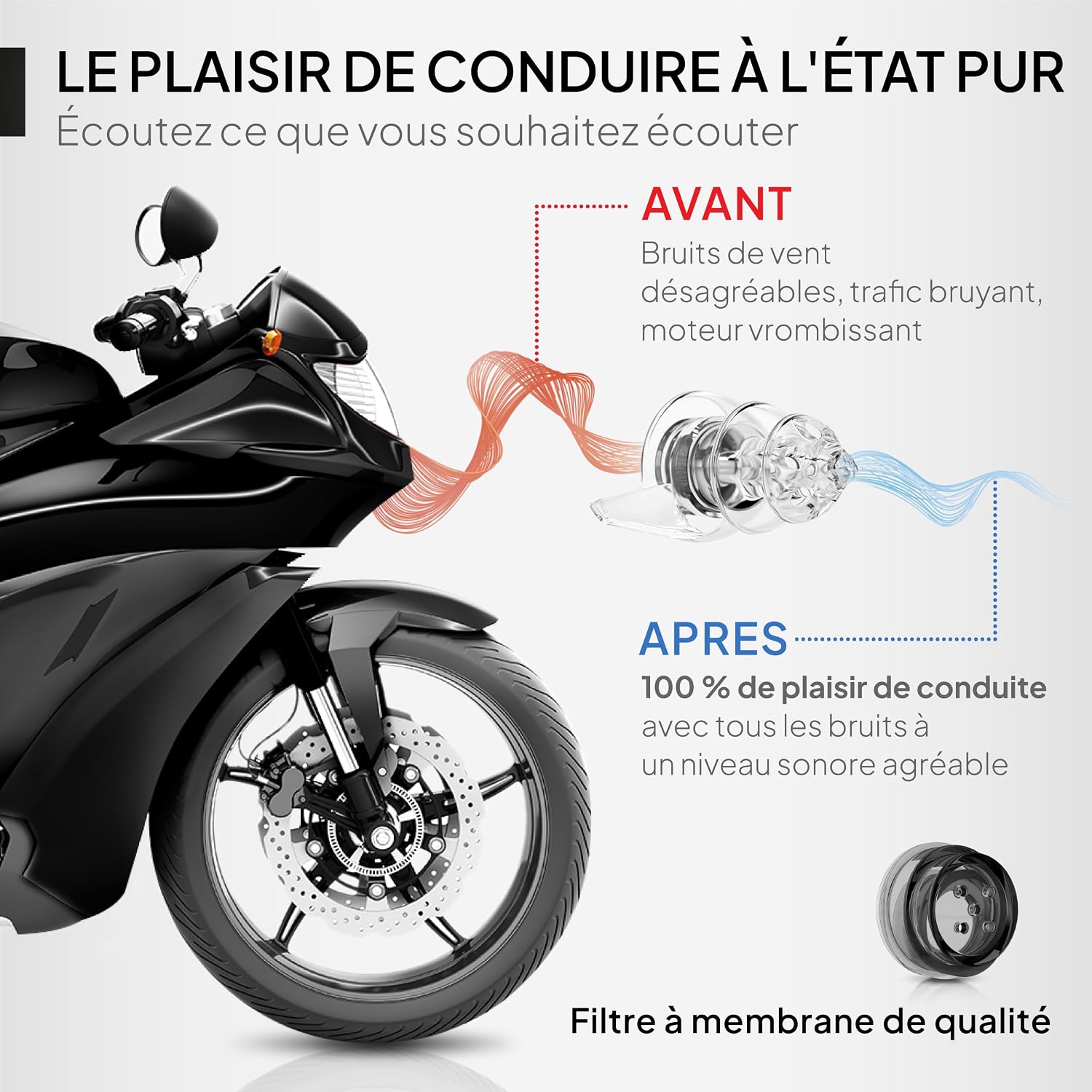 Detalle 2 de Senner MotoPro : bouchons d’oreille pour moto avec étui aluminium, SNR 17 dB