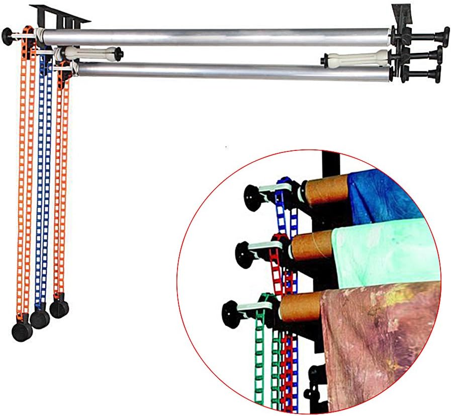 Detalle de NEEWER 3-Roller Wall Mounting Manual Background Support System (with Tri Fold Hooks, Expand Bars & Chains)